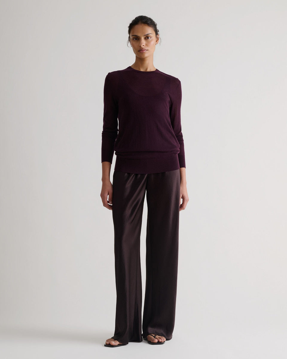 Women's NAIA™ Liquid Satin Bias Trouser - Chocolate