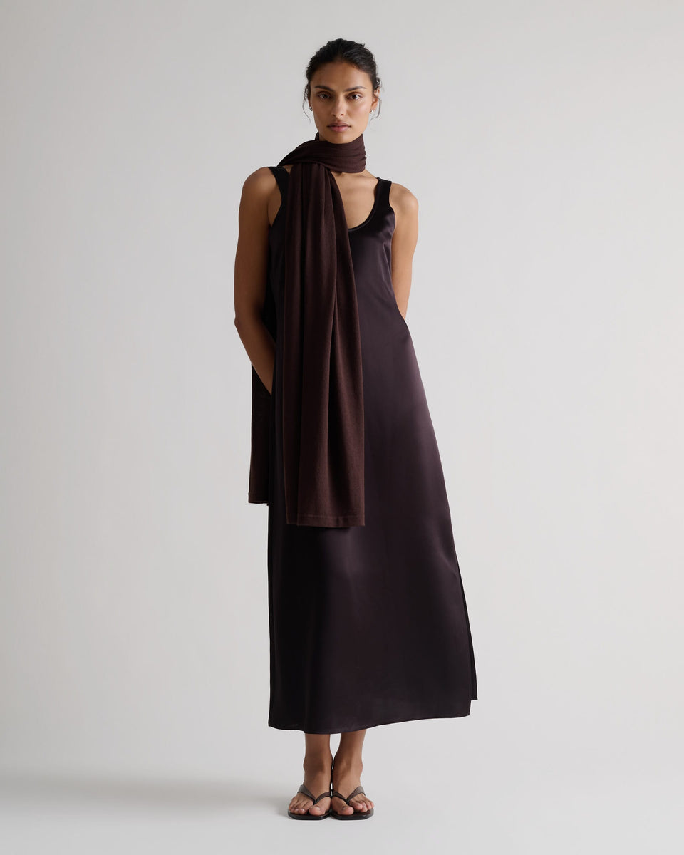 Women's NAIA™ Liquid Satin Sleeveless Dress - Chocolate