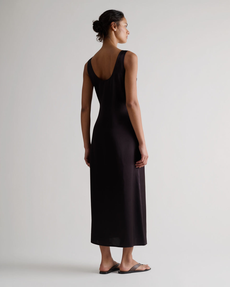Women's NAIA™ Liquid Satin Sleeveless Dress - Chocolate