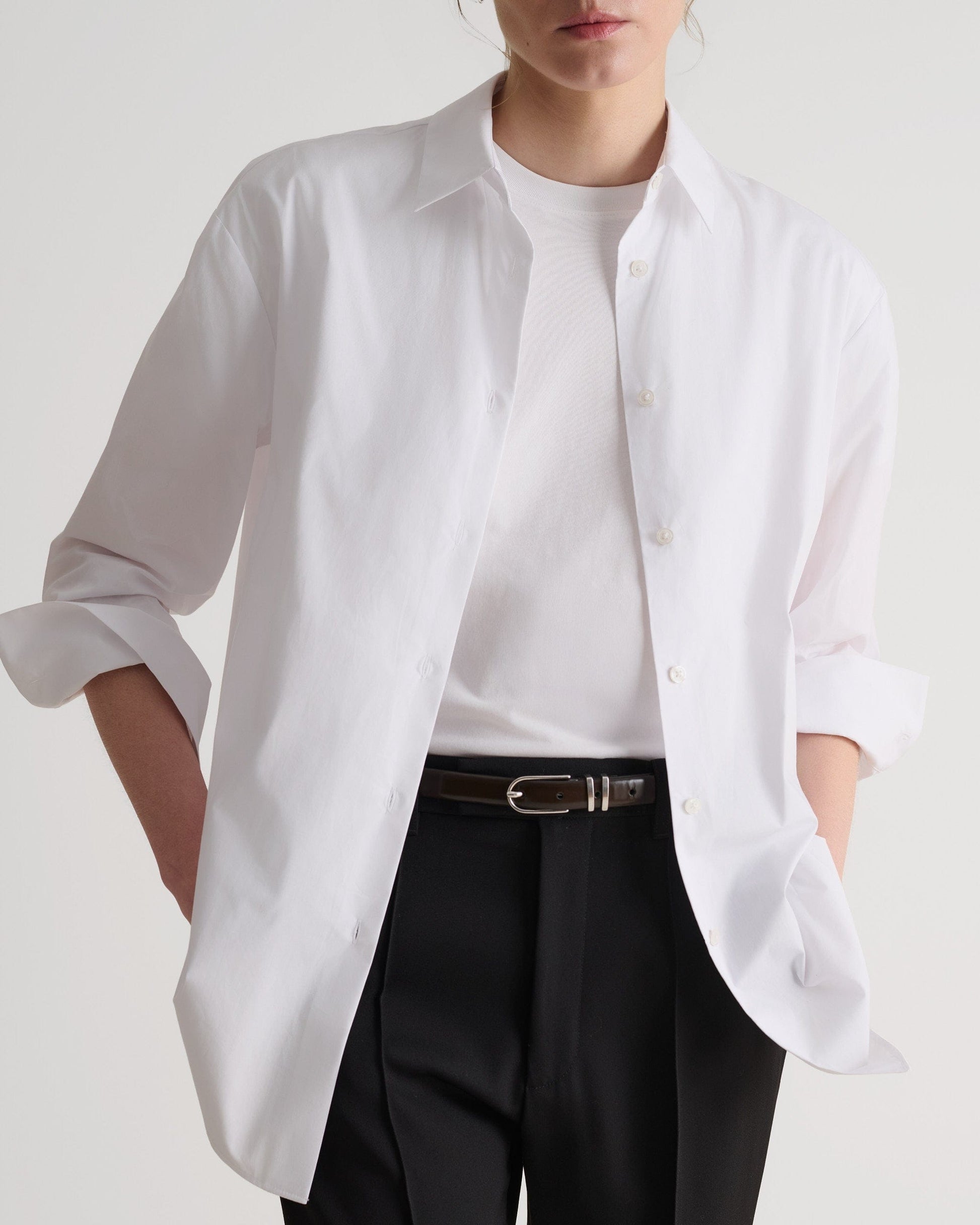 Women's Organic Cotton Poplin Shirt - White