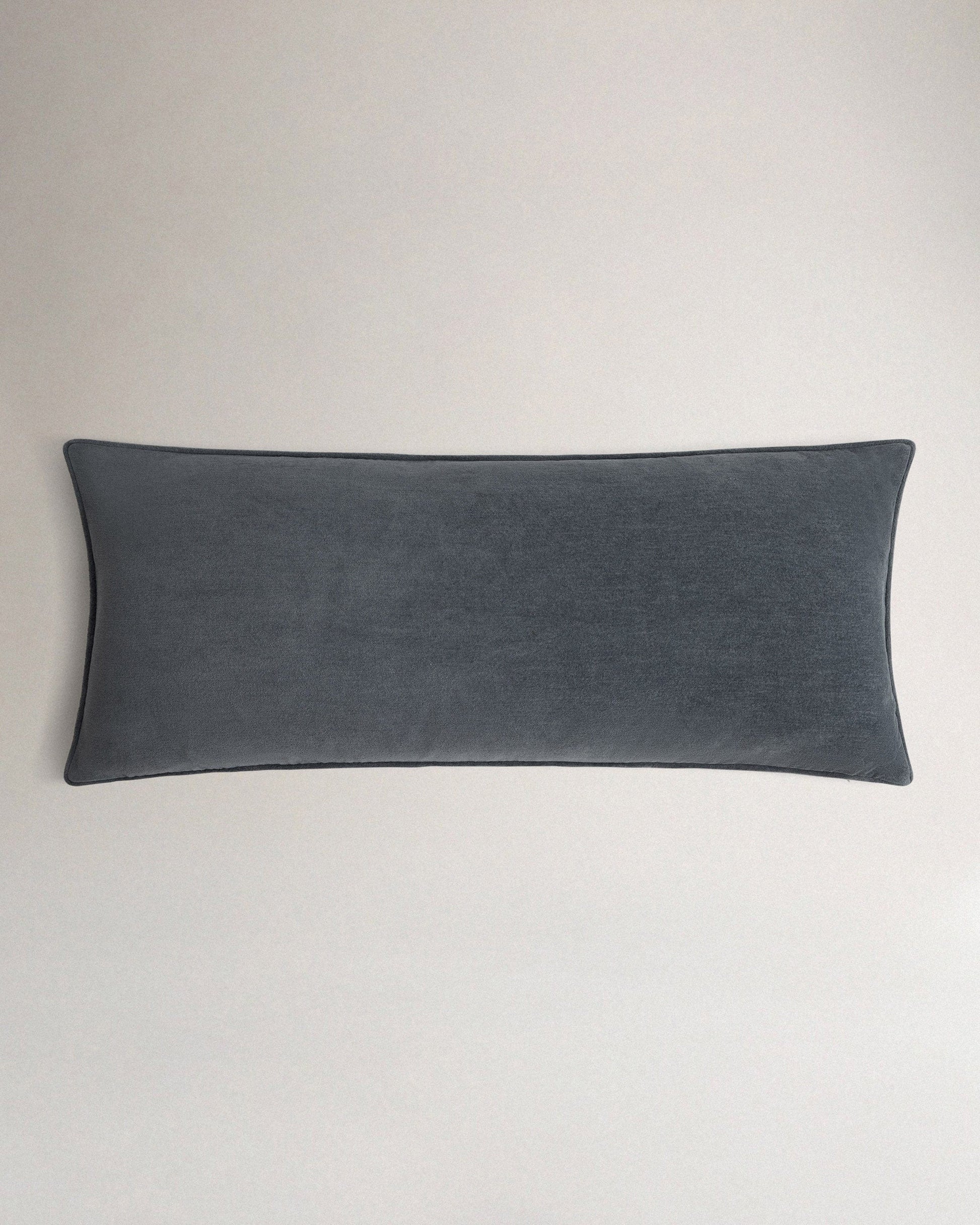 Velvet Lumbar Cushion Cover - Mineral Blue