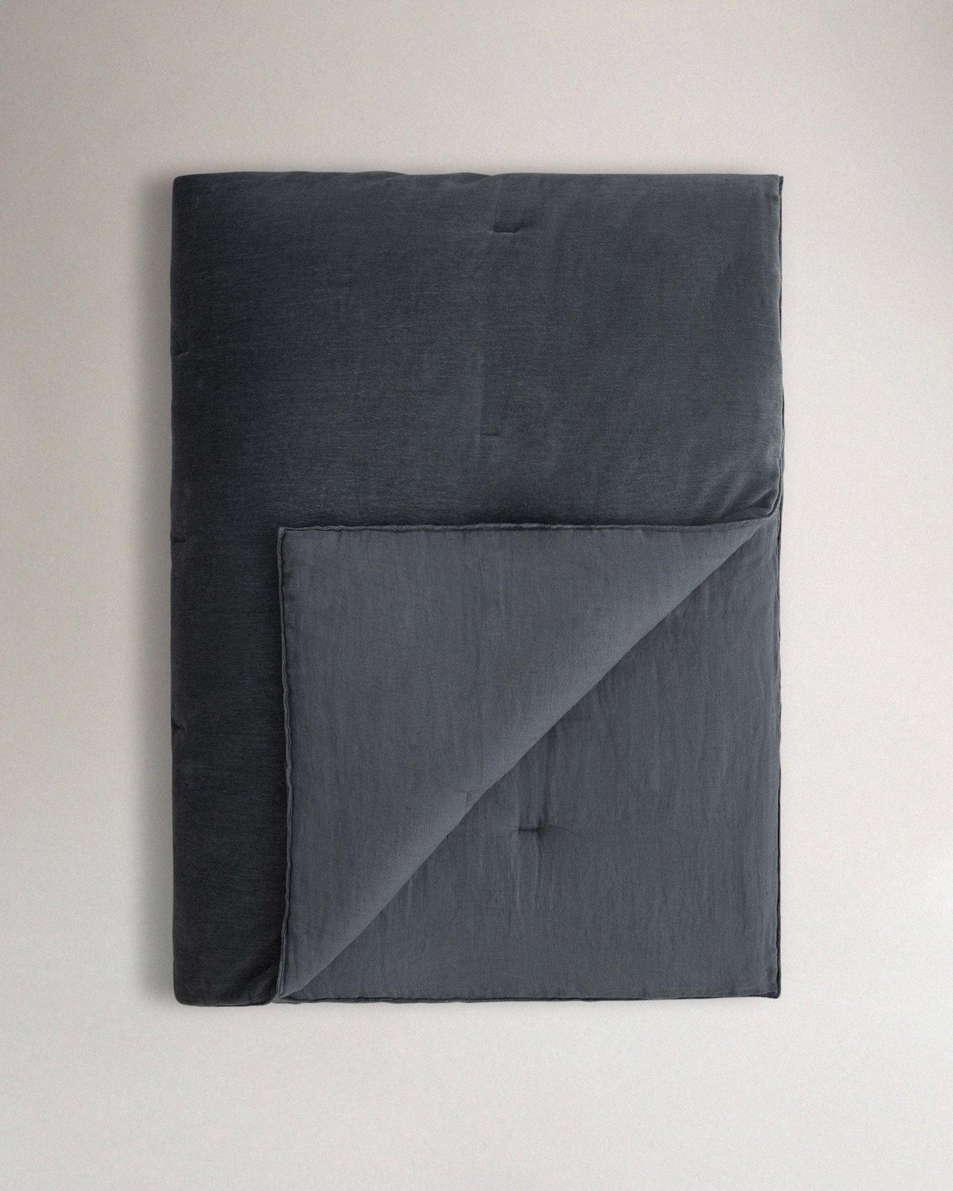 Organic Cotton Velvet Quilt - Mineral Blue