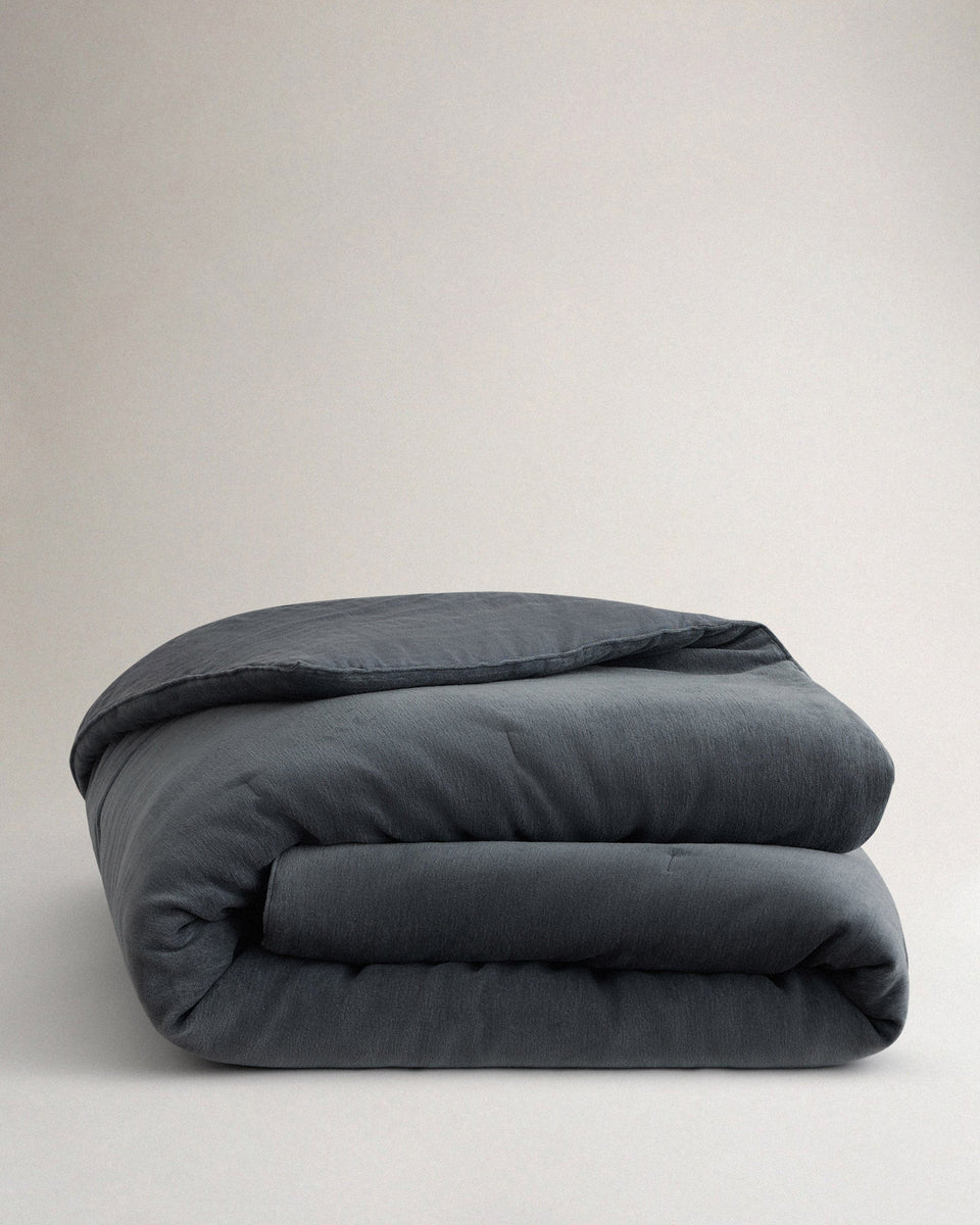 Organic Cotton Velvet Quilt - Mineral Blue