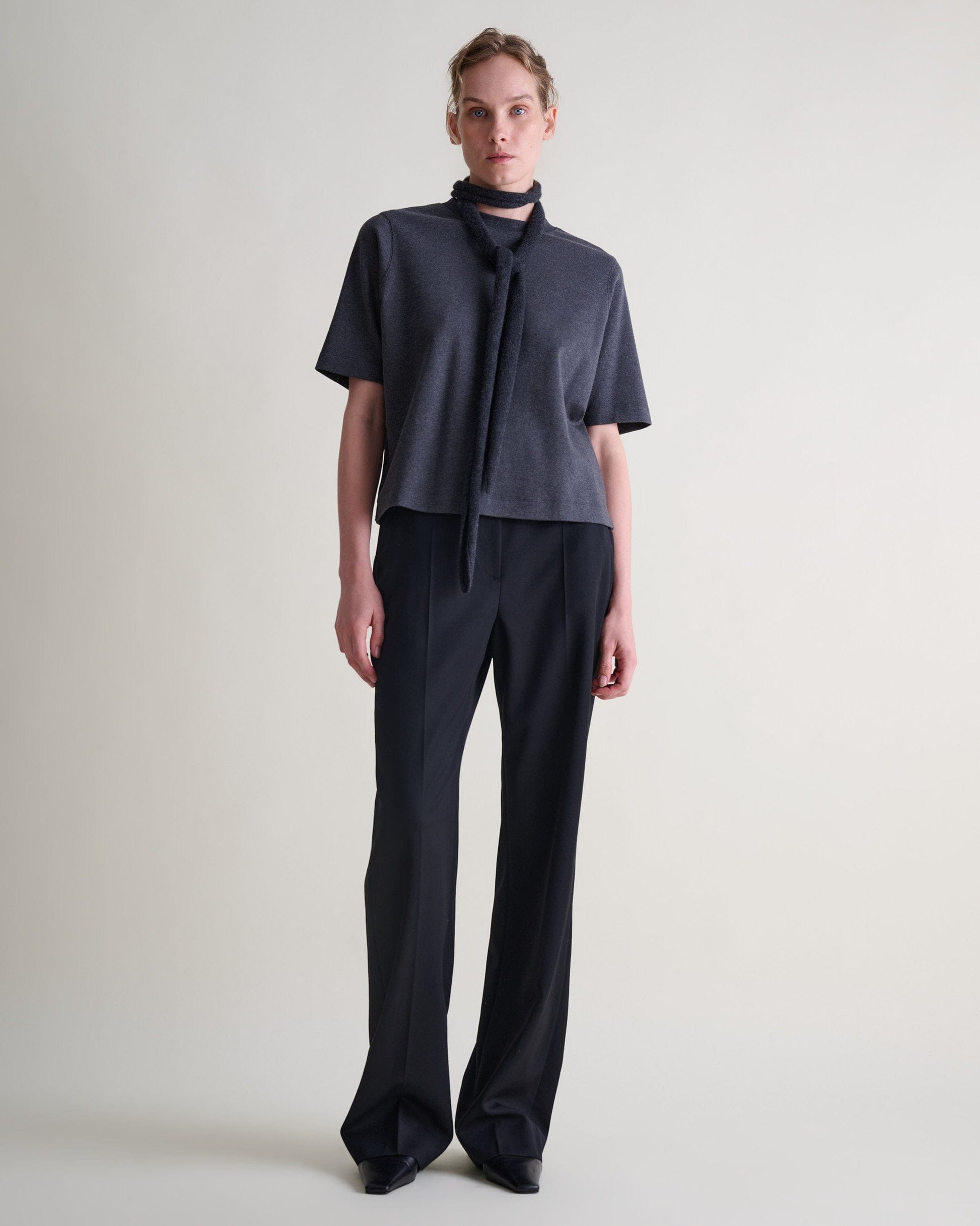Women's Boxy Cotton T-shirt - Charcoal
