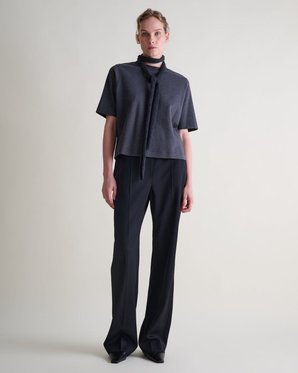 Women's Boxy Cotton T-shirt - Charcoal