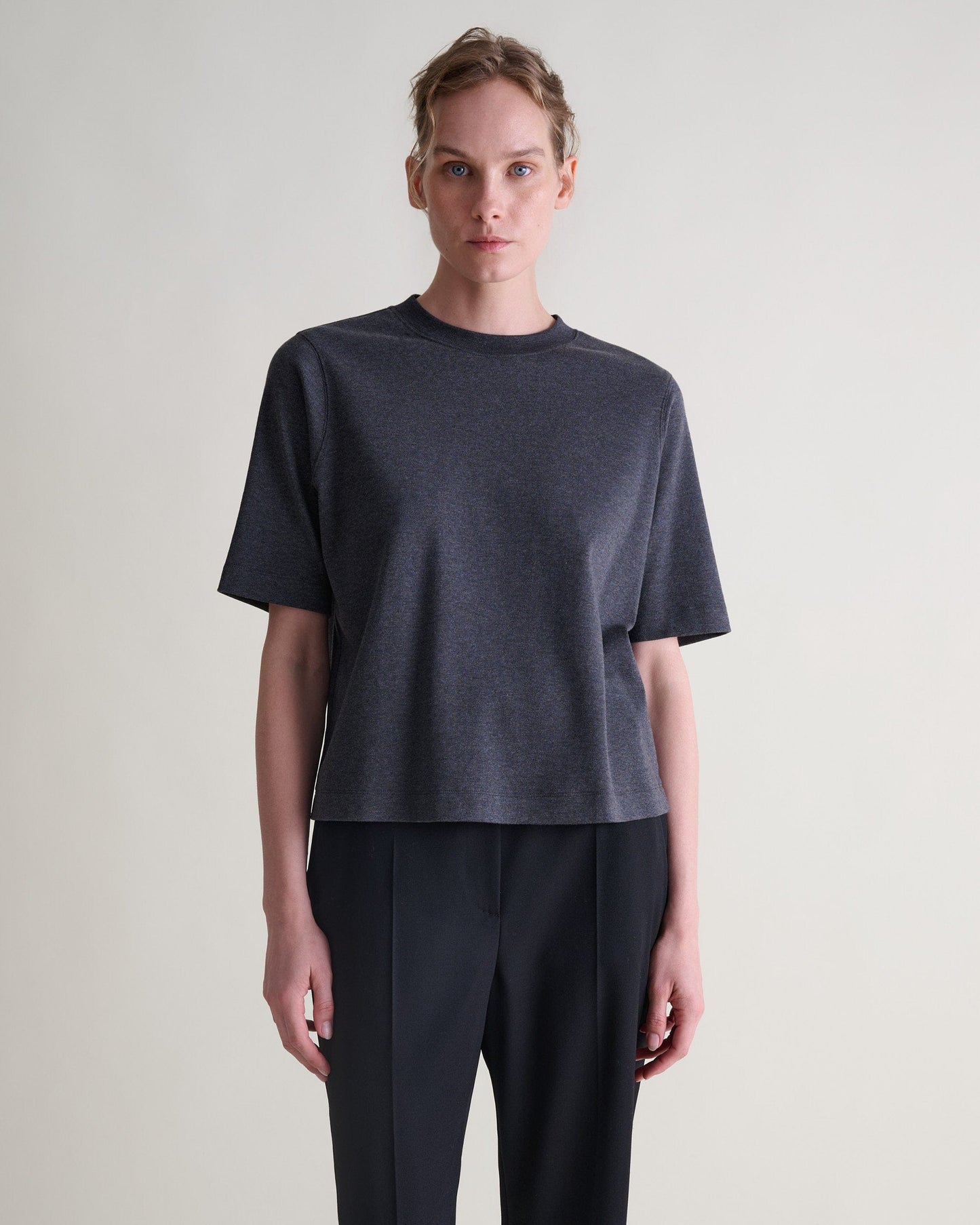 Women's Boxy Cotton T-shirt - Charcoal