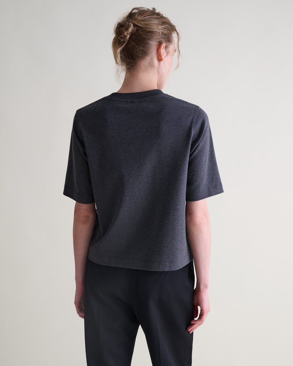 Women's Boxy Cotton T-shirt - Charcoal