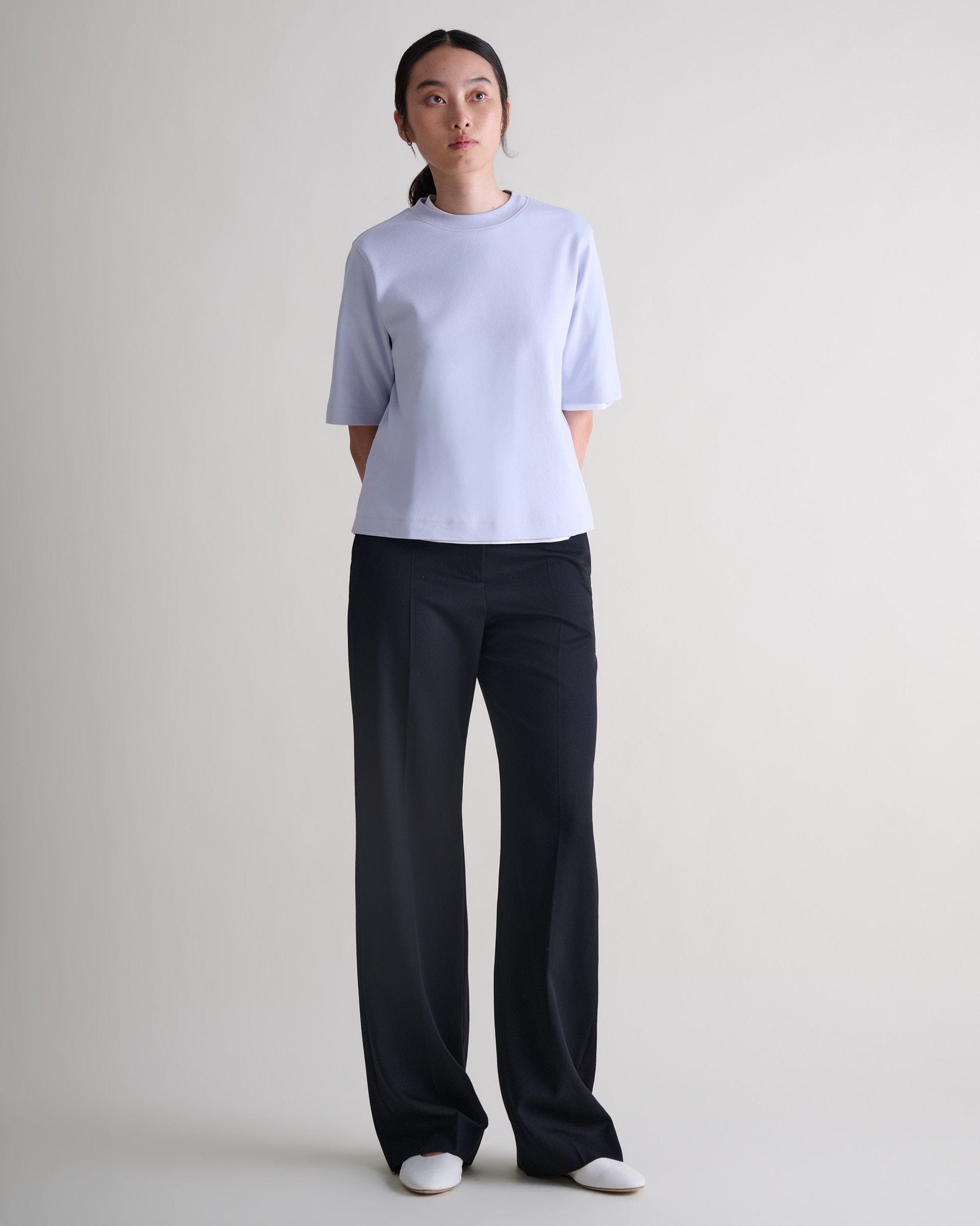 Women's Boxy Cotton T-shirt - Ice Blue