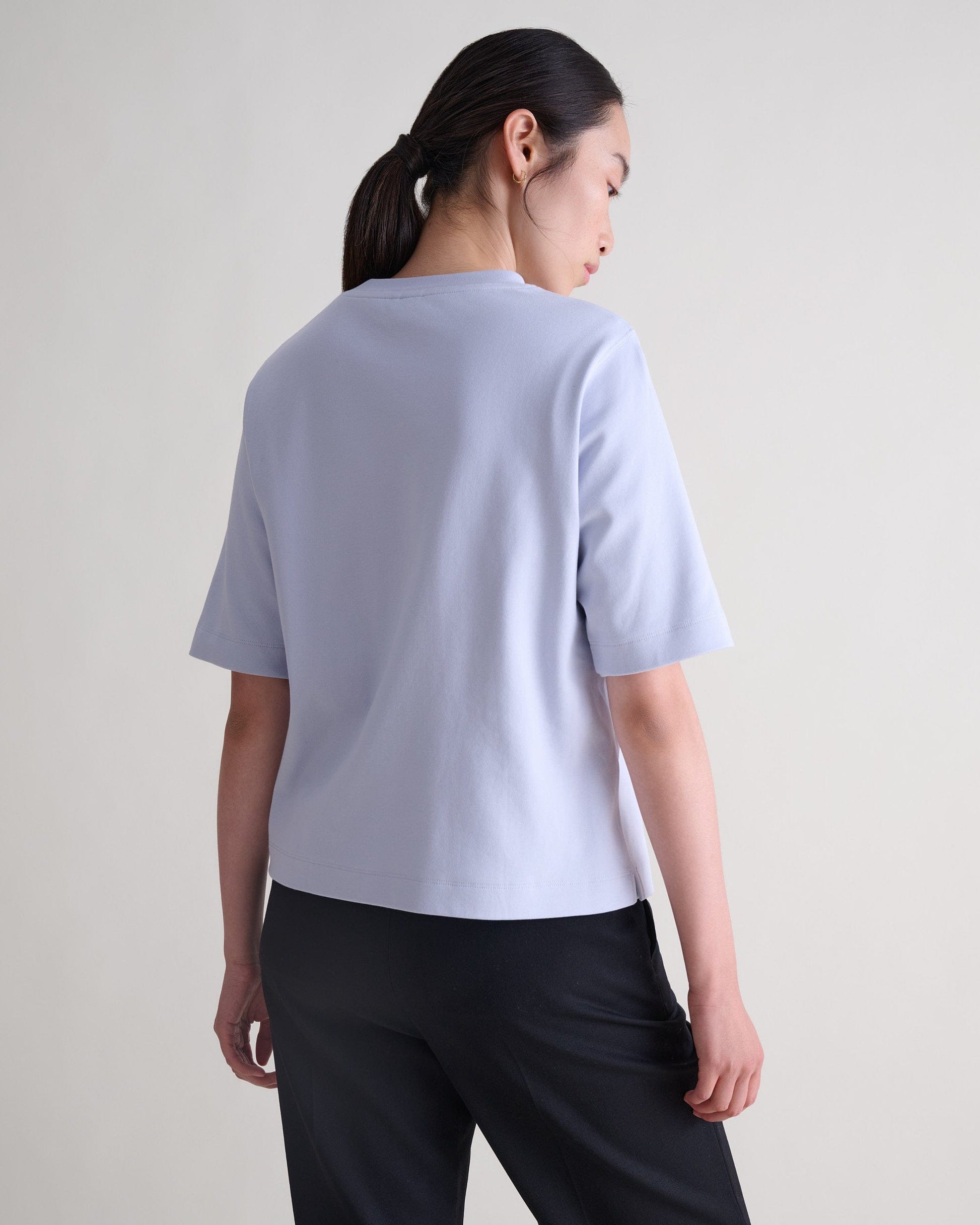 Women's Boxy Cotton T-shirt - Ice Blue
