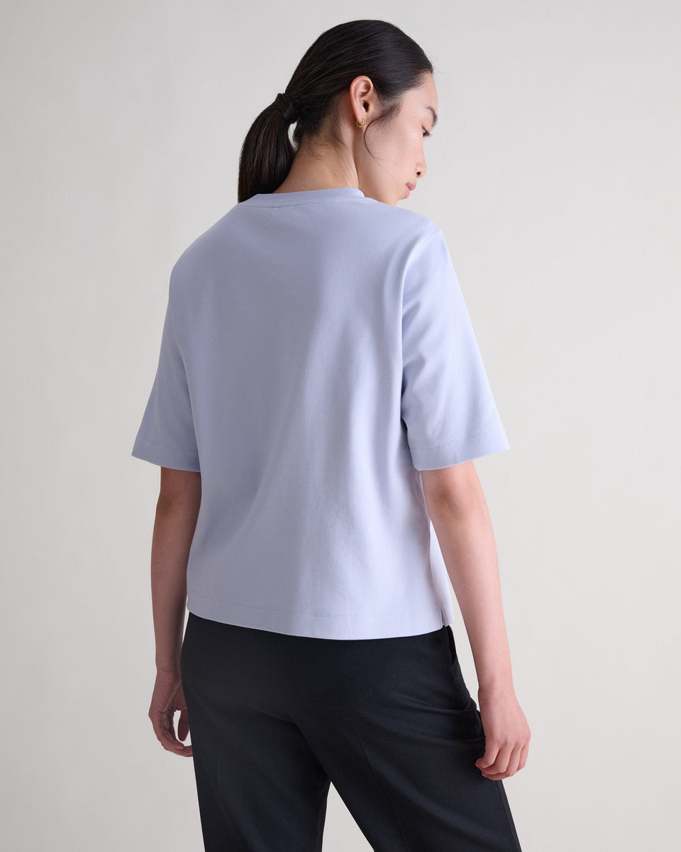 Women's Boxy Cotton T-shirt - Ice Blue