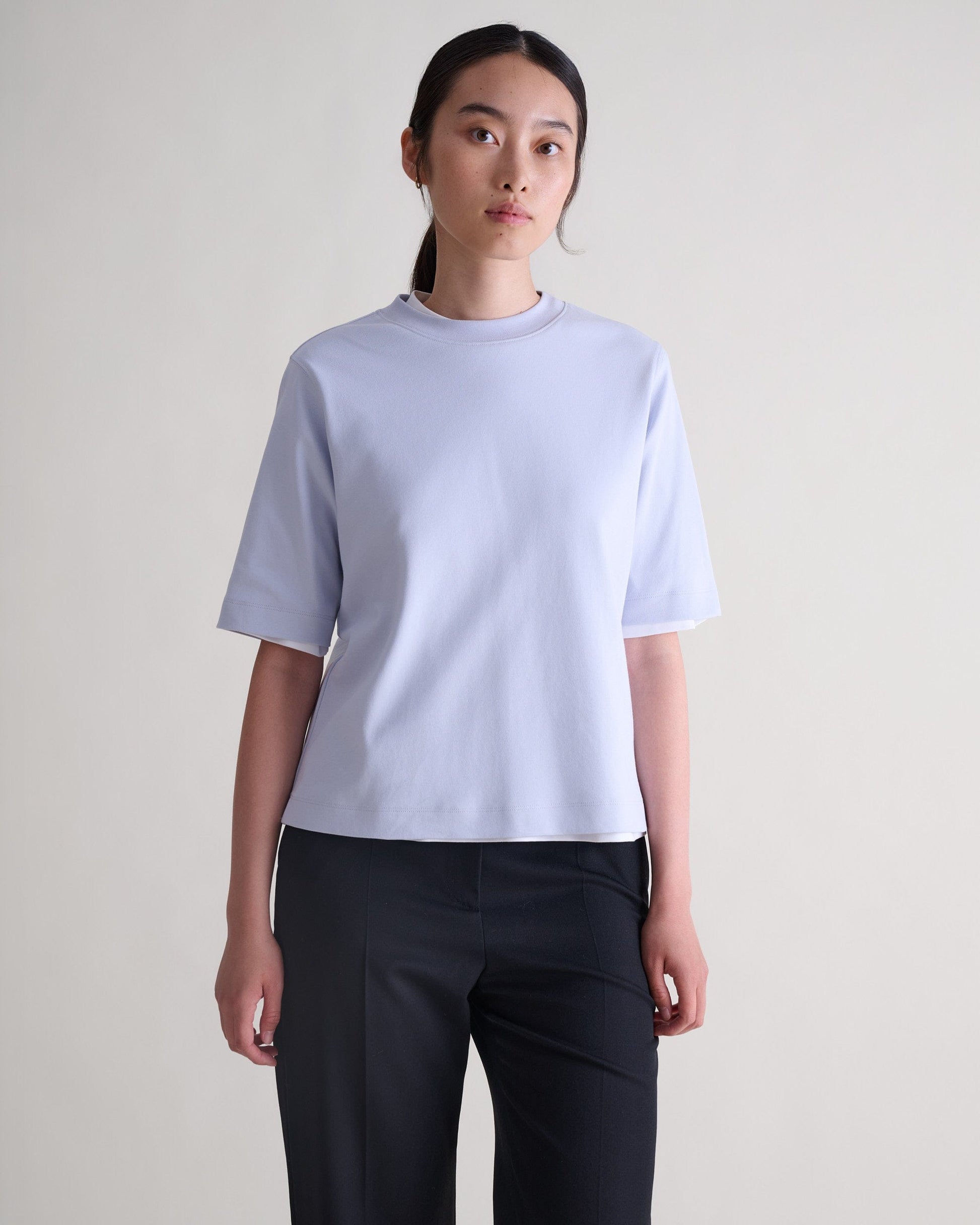 Women's Boxy Cotton T-shirt - Ice Blue
