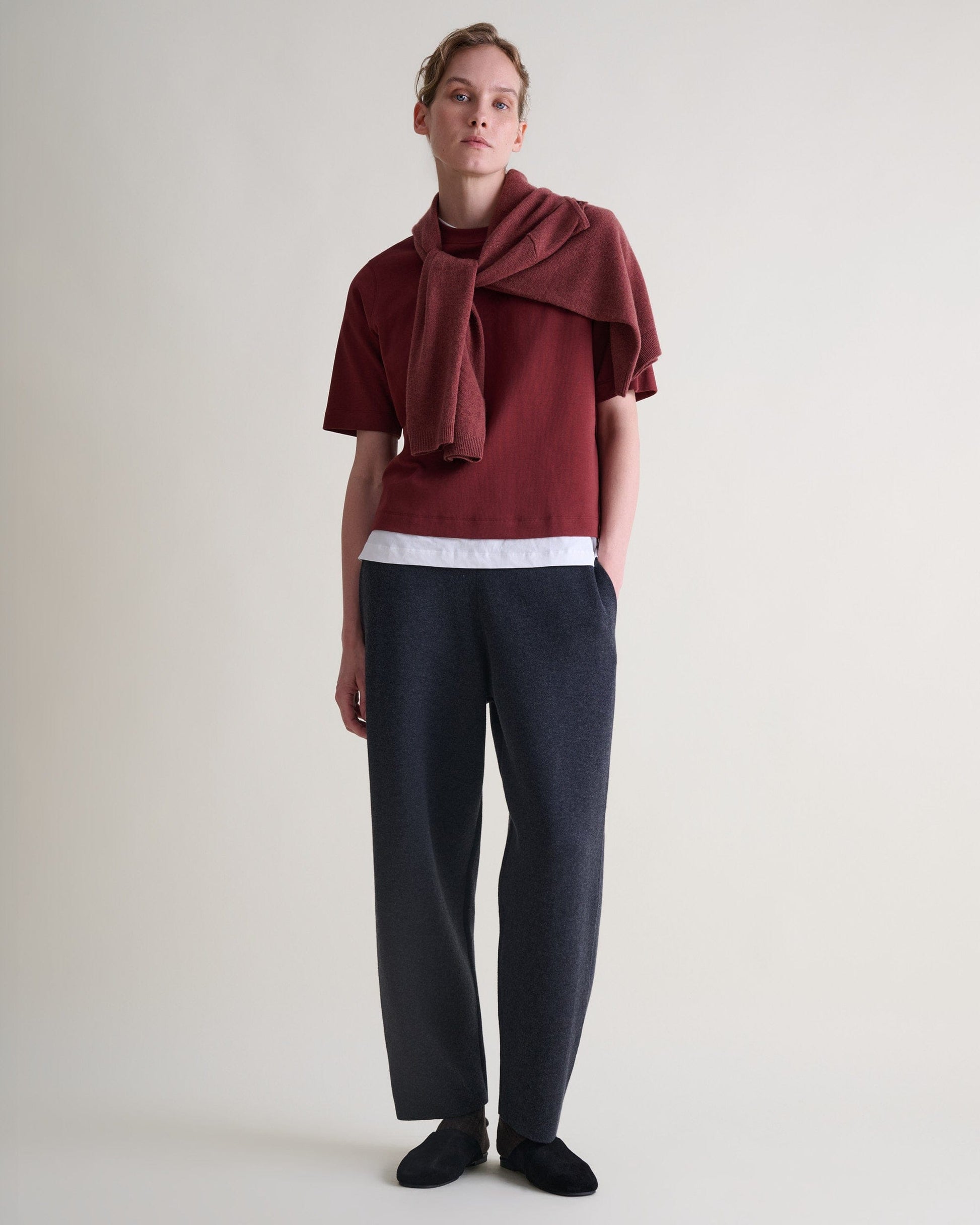 Women's Boxy Cotton T-shirt - Russet