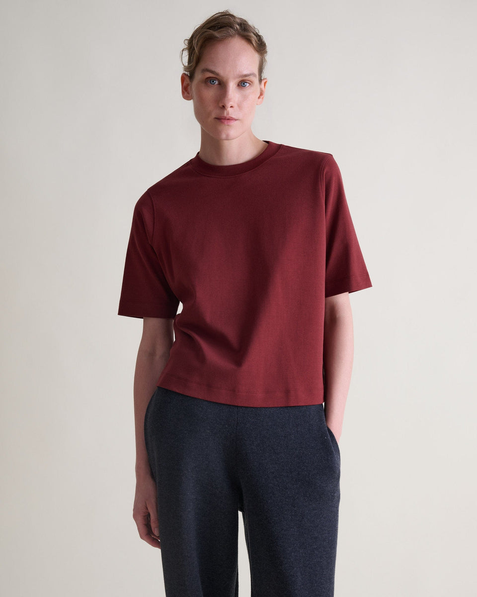 Women's Boxy Cotton T-shirt - Russet