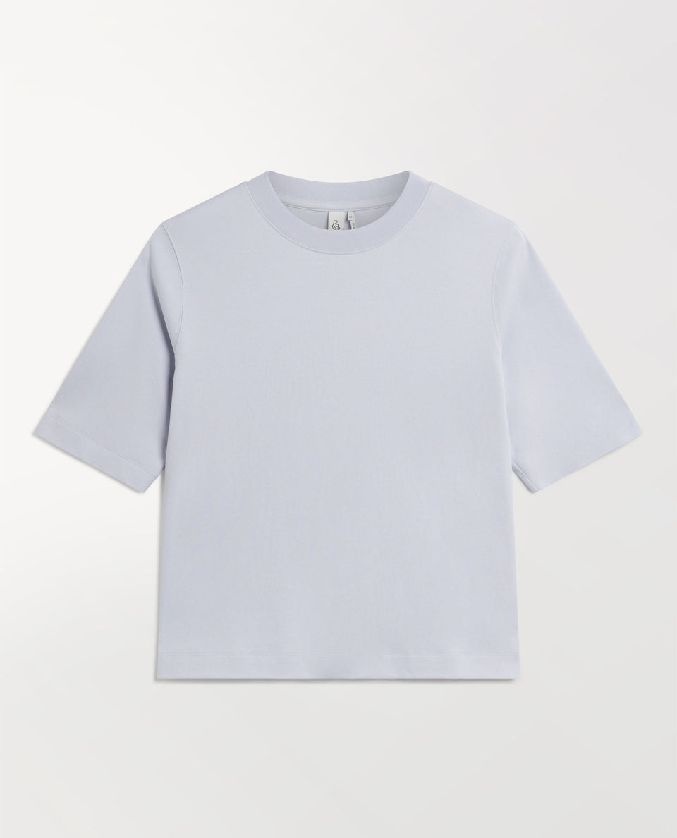 Women's Boxy Cotton T-shirt - Ice Blue