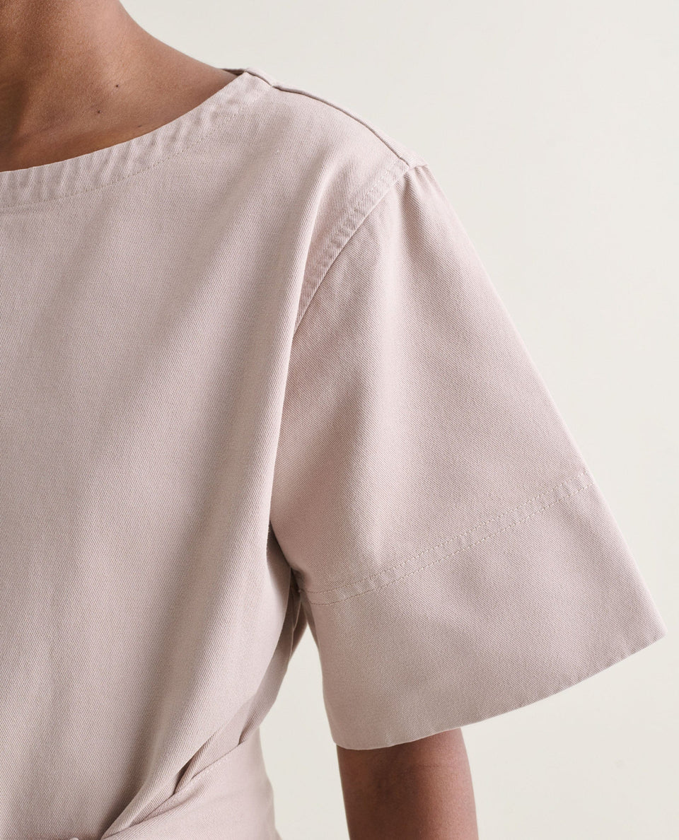 Women's Organic Denim Belted Dress - Ash