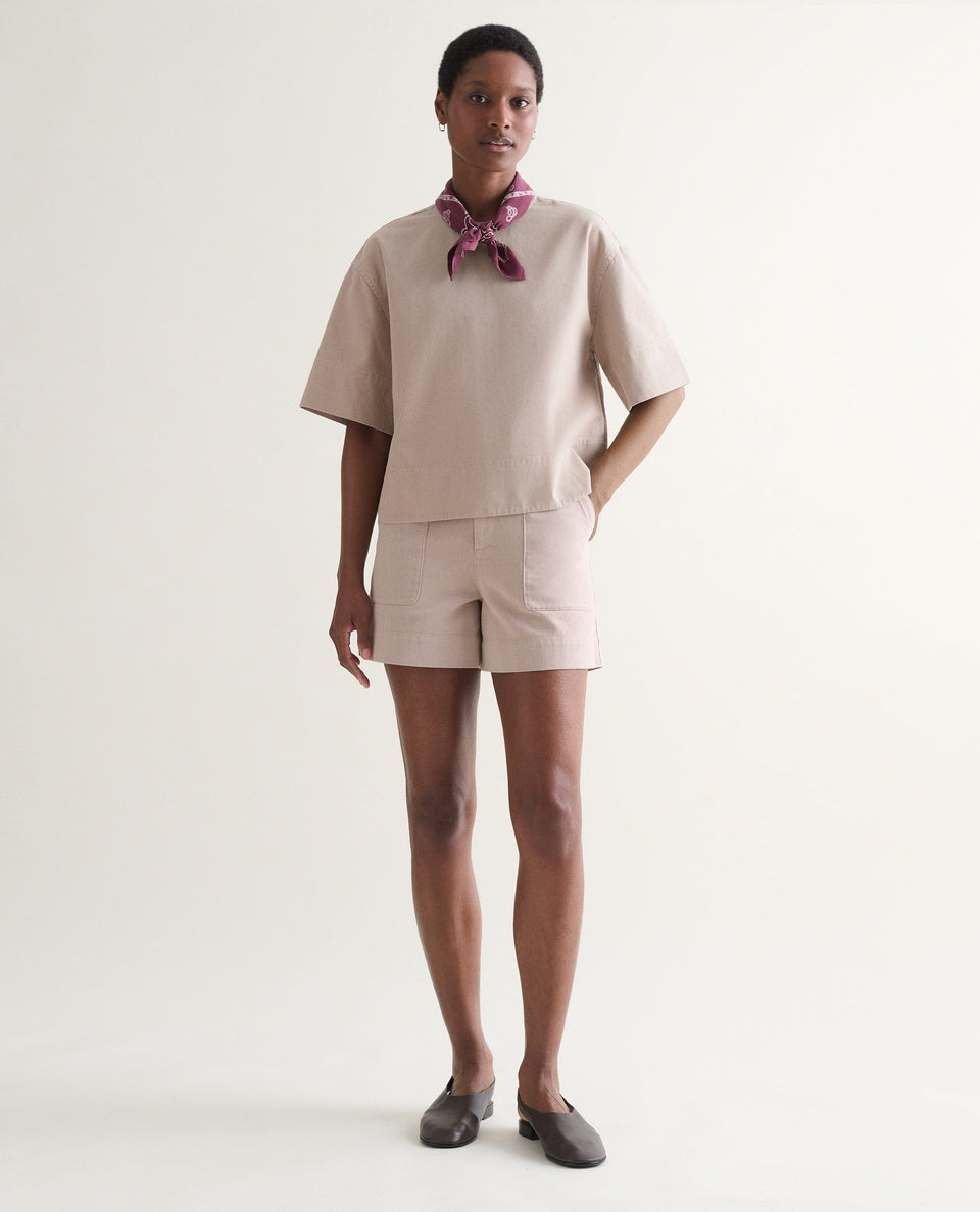 Women's Organic Denim Boxy T-shirt - Ash