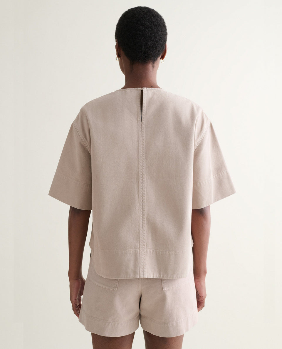 Women's Organic Denim Boxy T-shirt - Ash