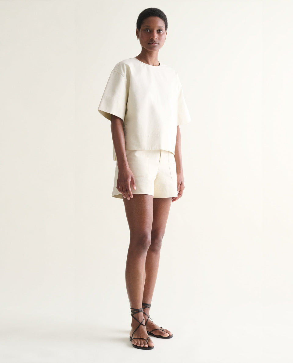 Women's Organic Denim Shorts - Parchment