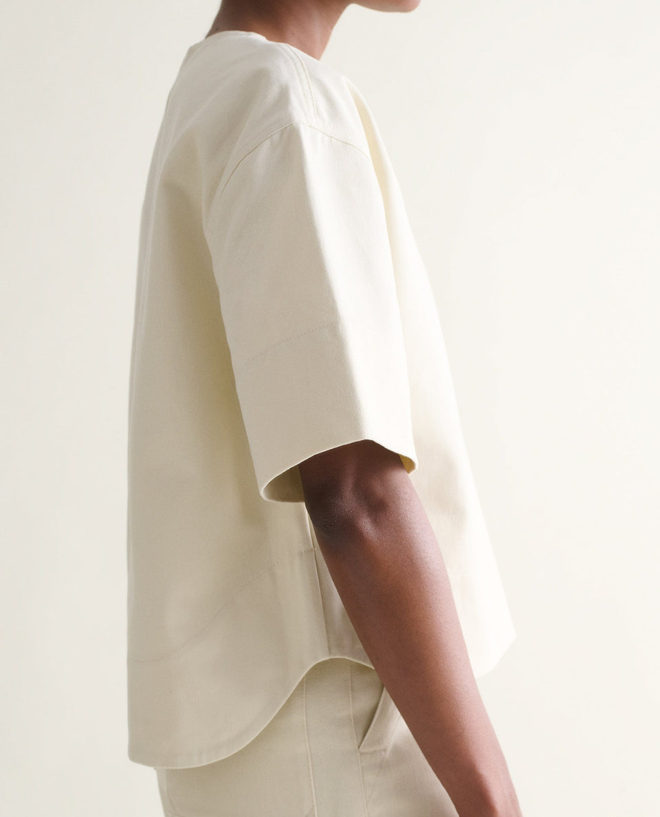 Women's Organic Denim Boxy T-shirt - Parchment