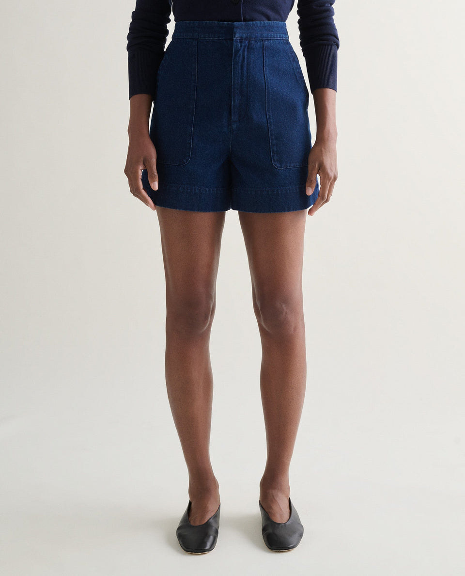 Women's Organic Denim Shorts - Indigo