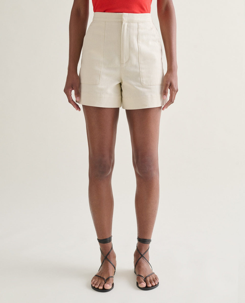 Women's Organic Denim Shorts - Parchment