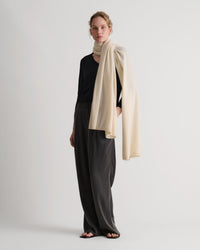 Oversized Finest Cashmere Wrap - Buttermilk