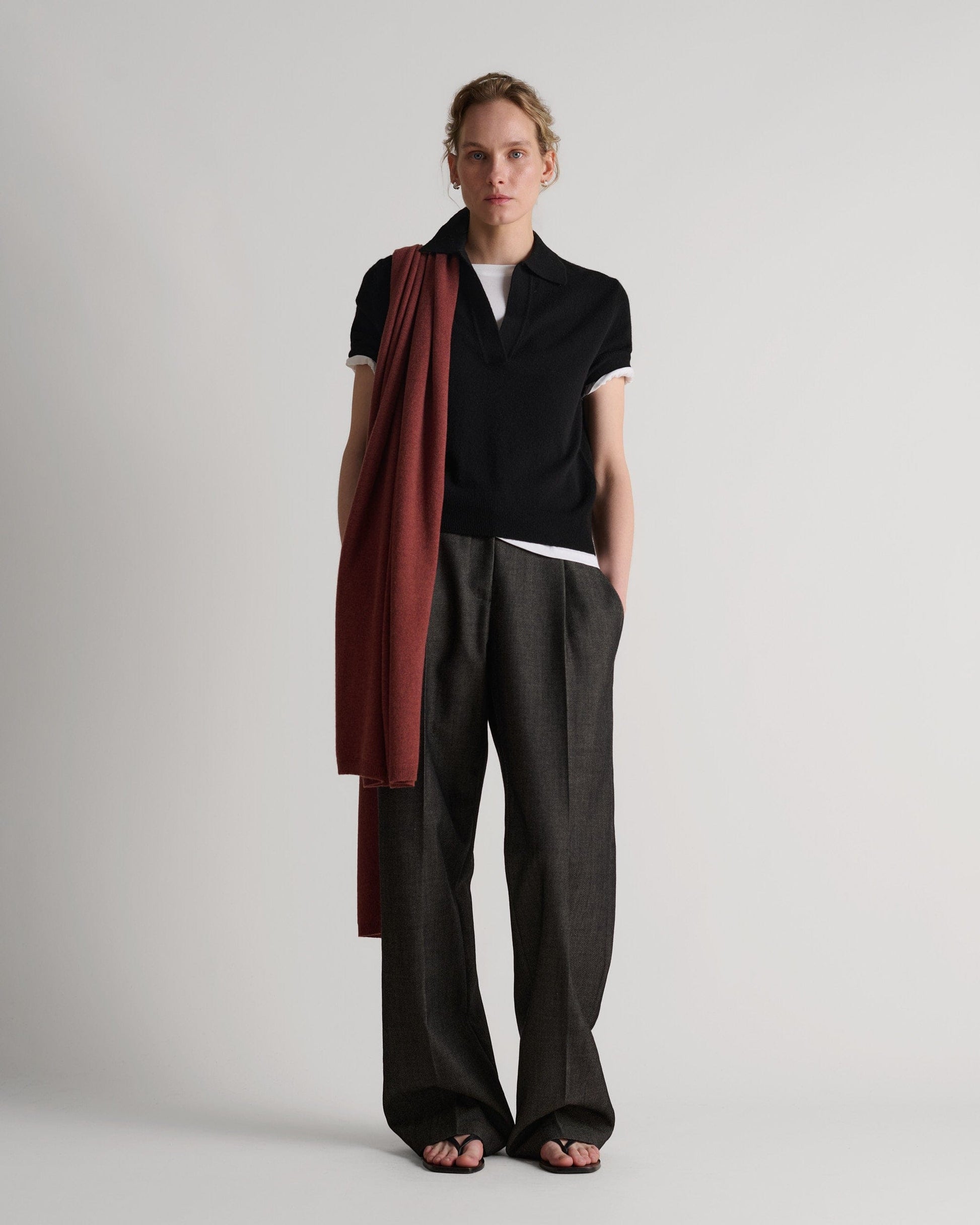 Oversized Finest Cashmere Wrap - Deep Clay