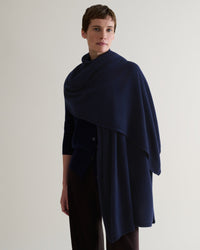 Oversized Finest Cashmere Wrap - Navy