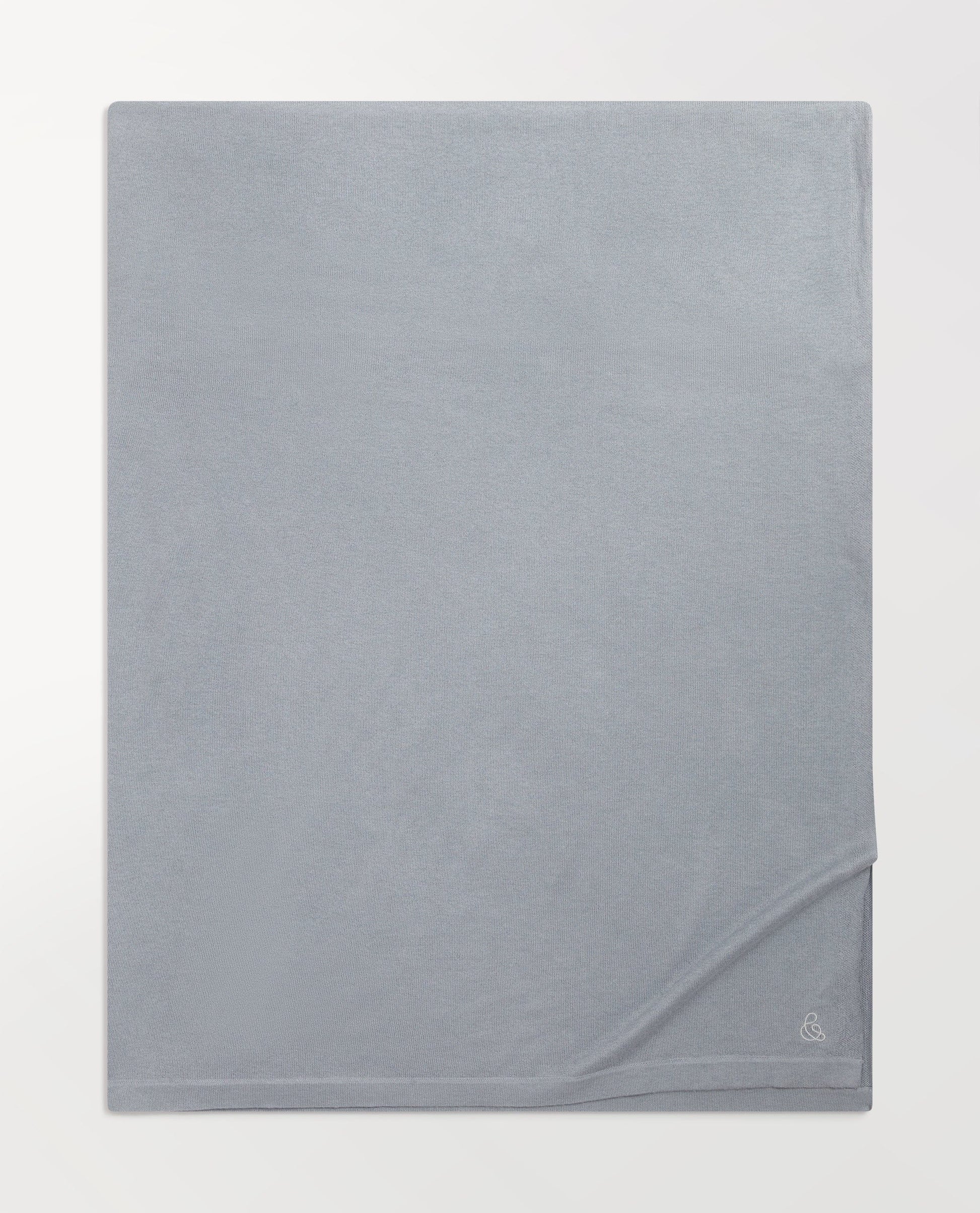 Oversized Silk-Cashmere Wrap - Ash Blue