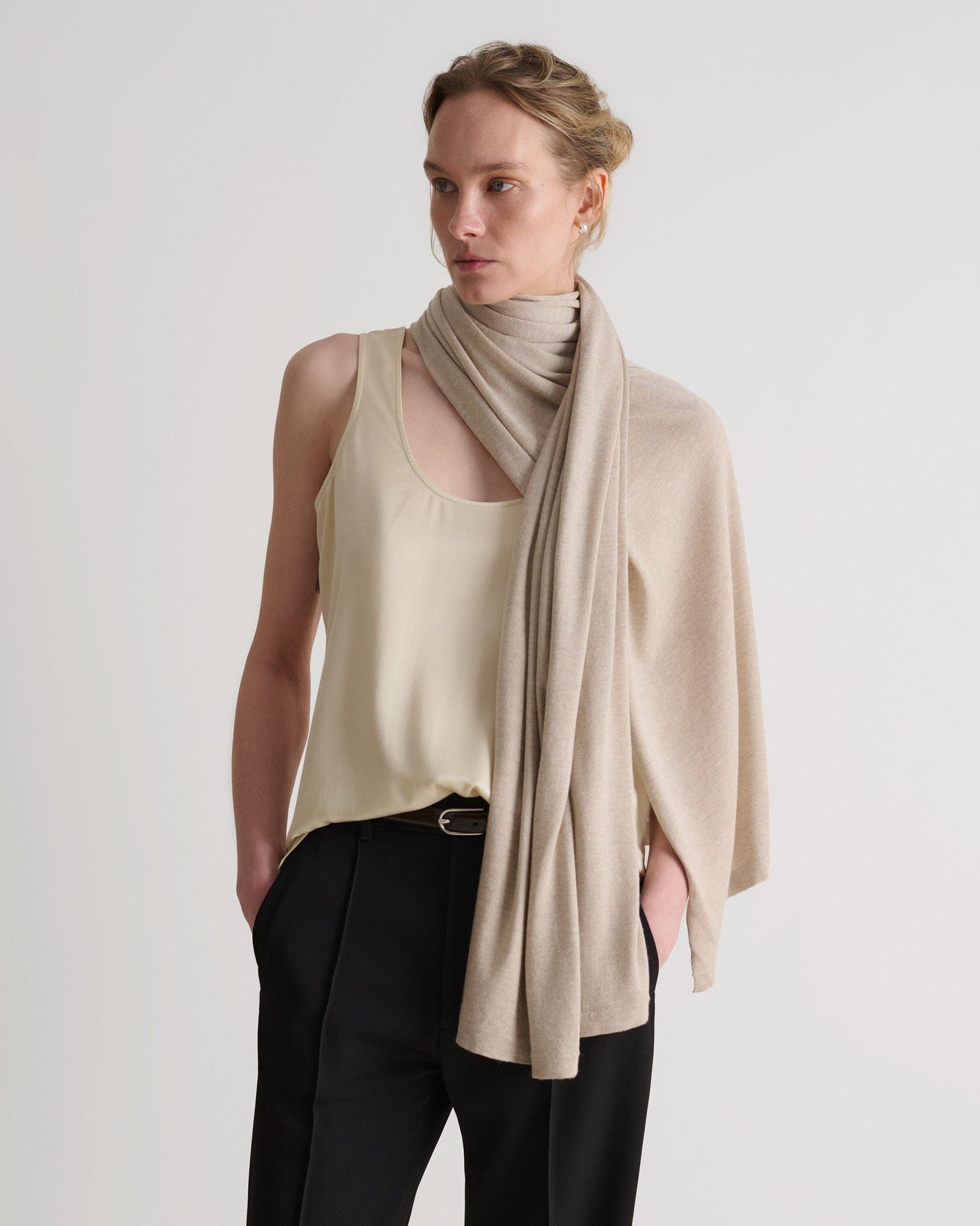 Oversized Silk-Cashmere Wrap - Drift