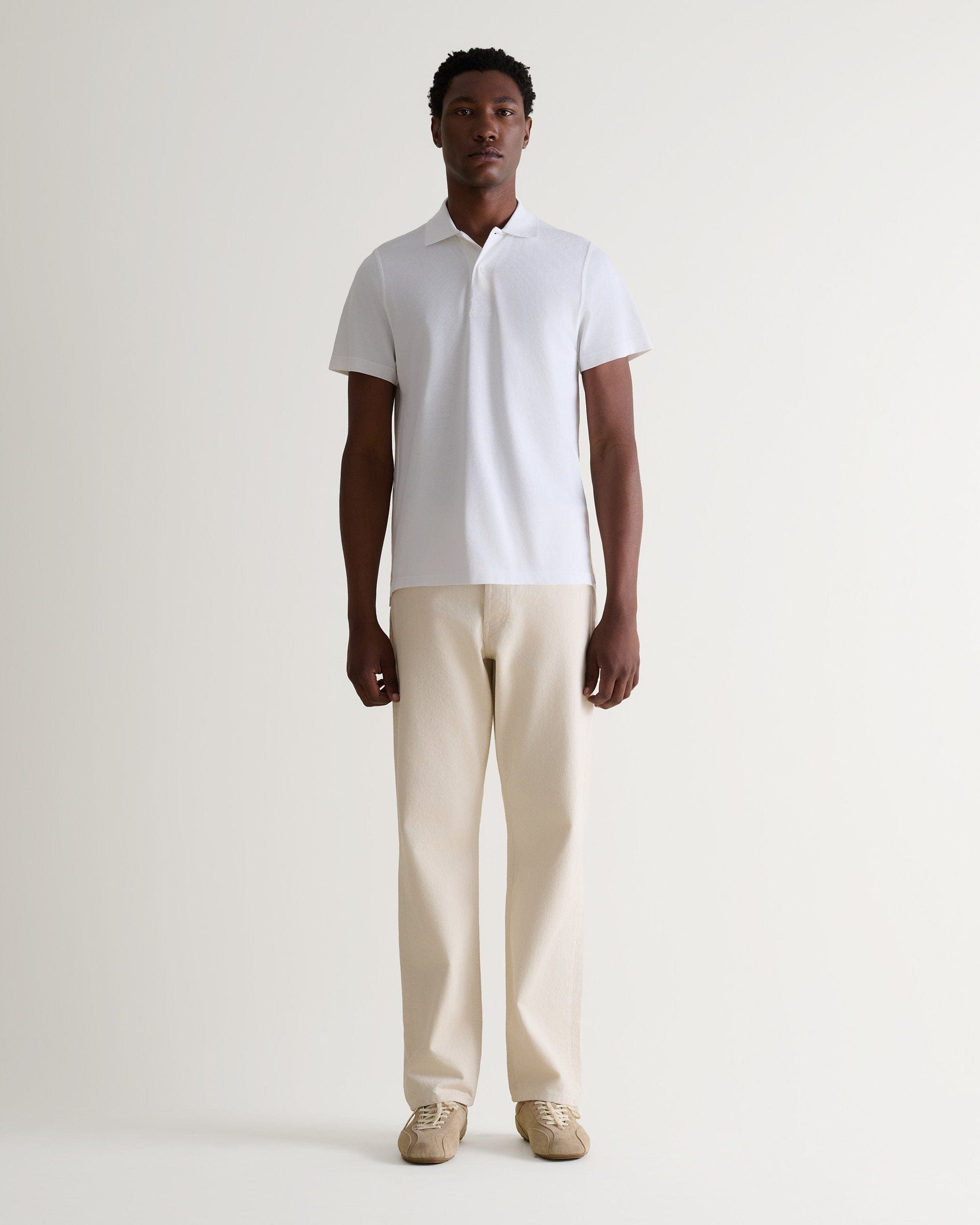 Pique Polo Shirt - White