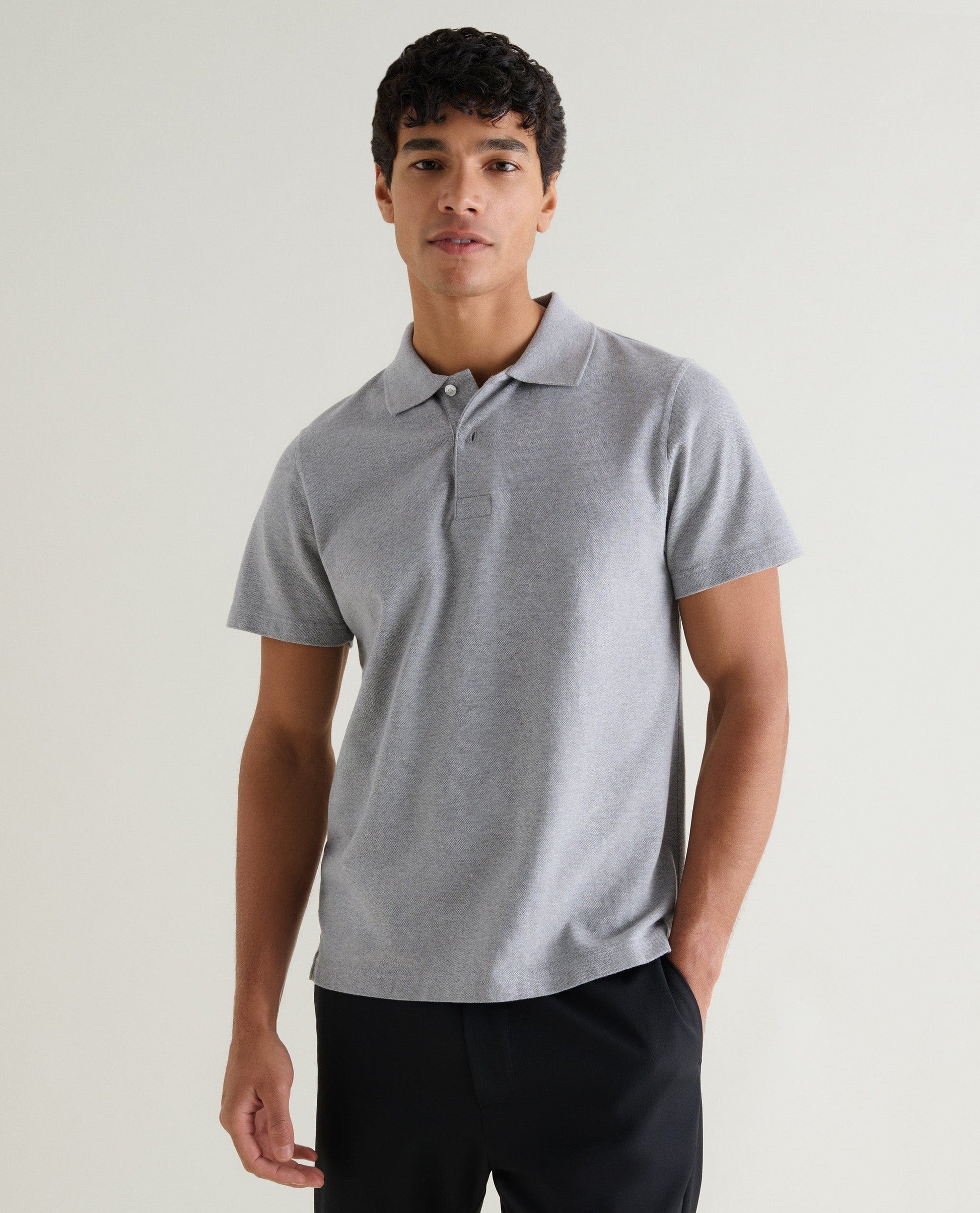 Pique Polo Shirt - Grey