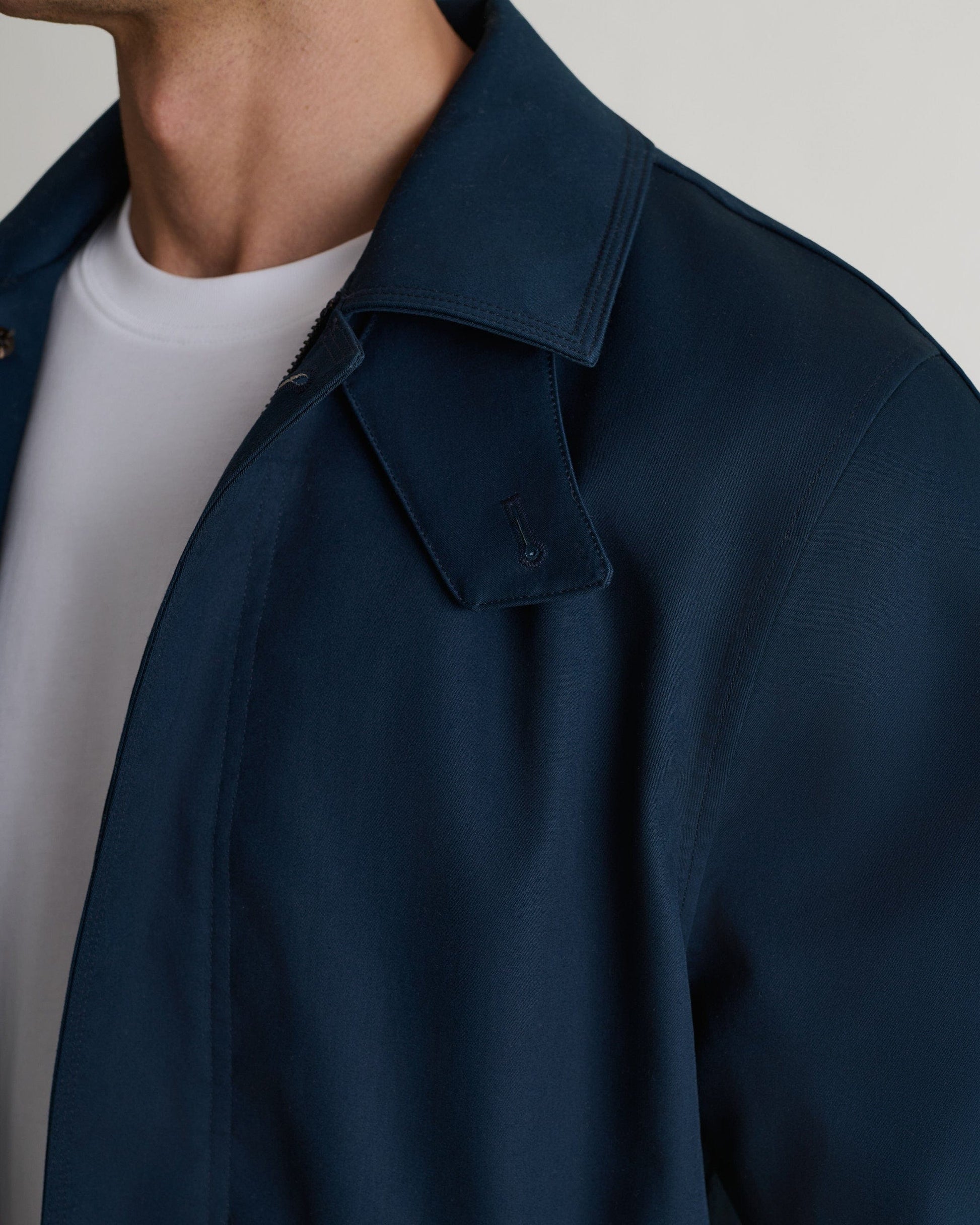 Men's Showerproof Rain Mac - Navy-[colour]-[size]-Rise &amp; Fall