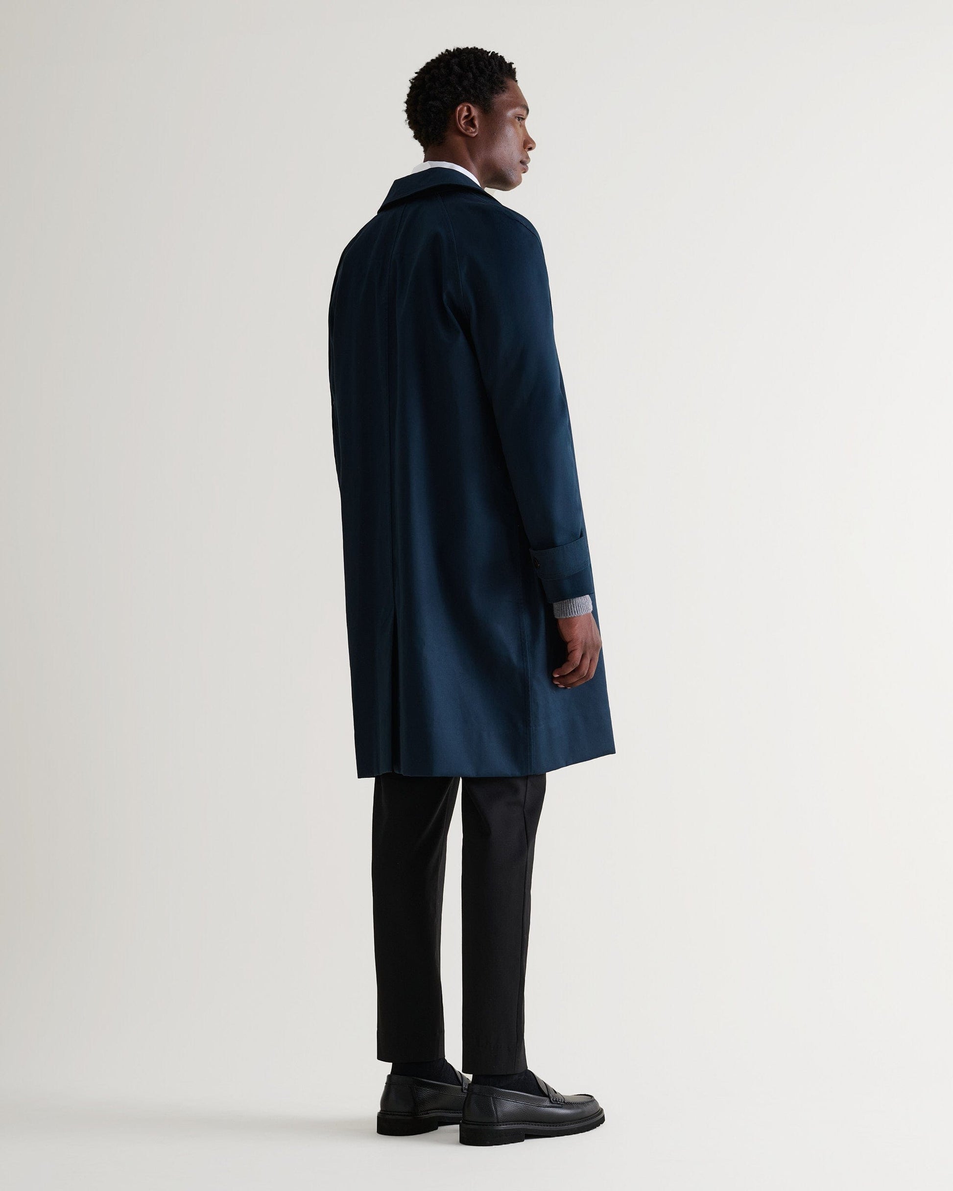 Men's Showerproof Rain Mac - Navy-[colour]-[size]-Rise &amp; Fall