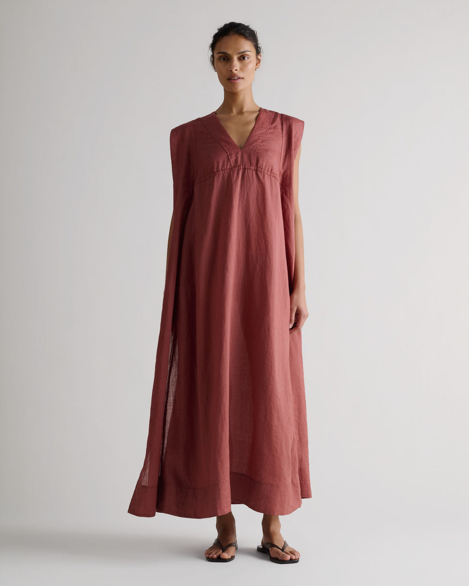 Women's Ramie Gauze Aegean Dress - Deep Clay