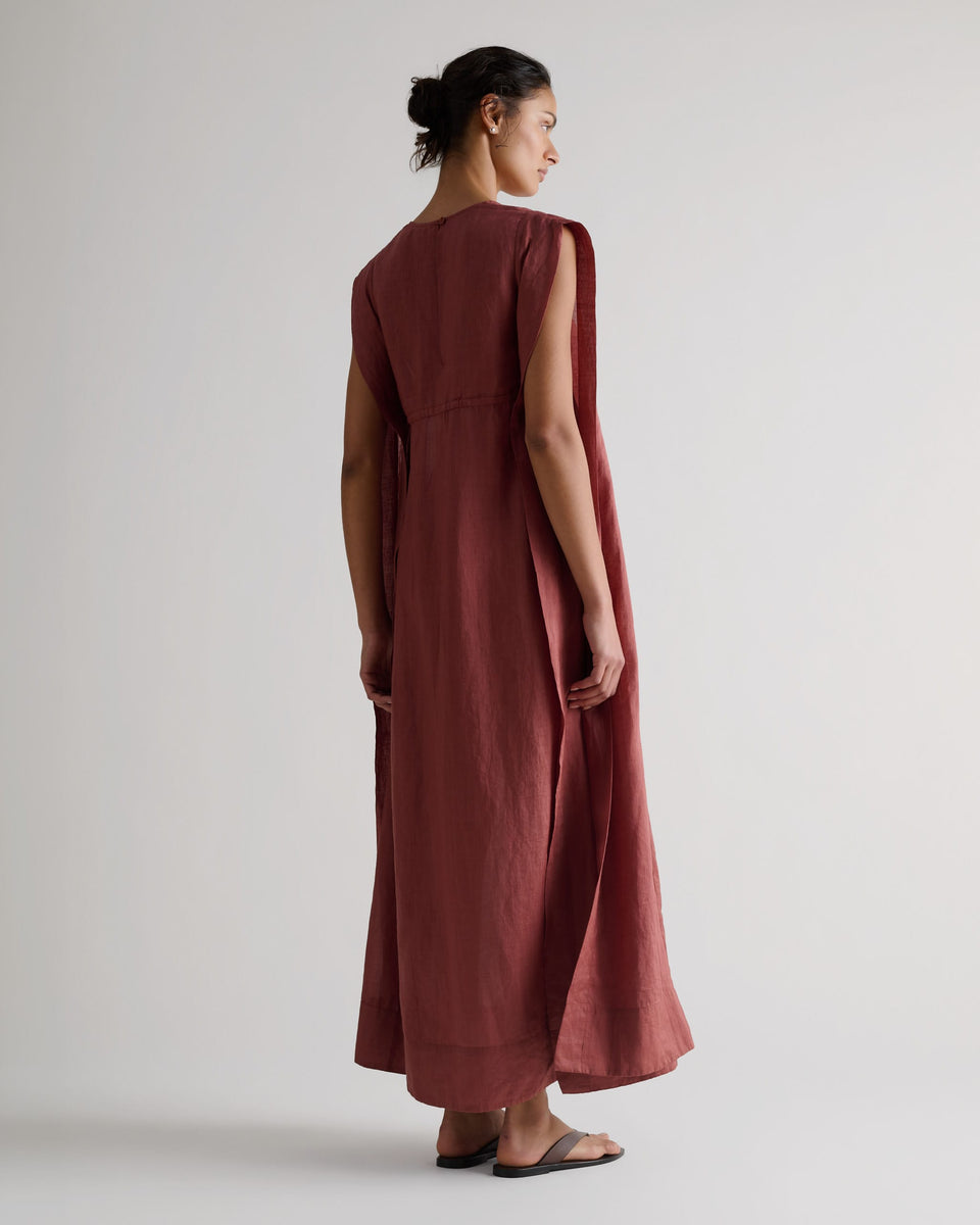 Women's Ramie Gauze Aegean Dress - Deep Clay