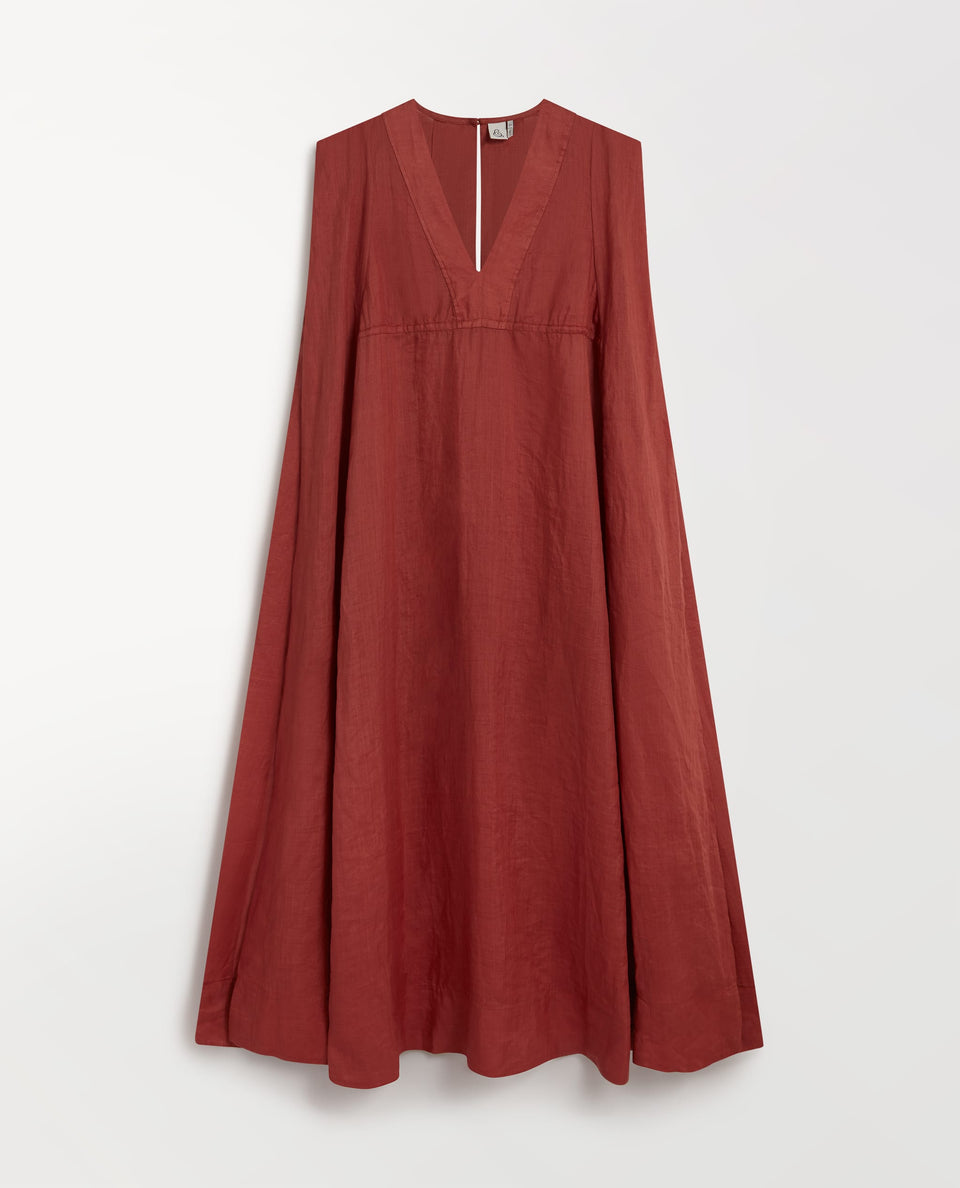 Women's Ramie Gauze Aegean Dress - Deep Clay