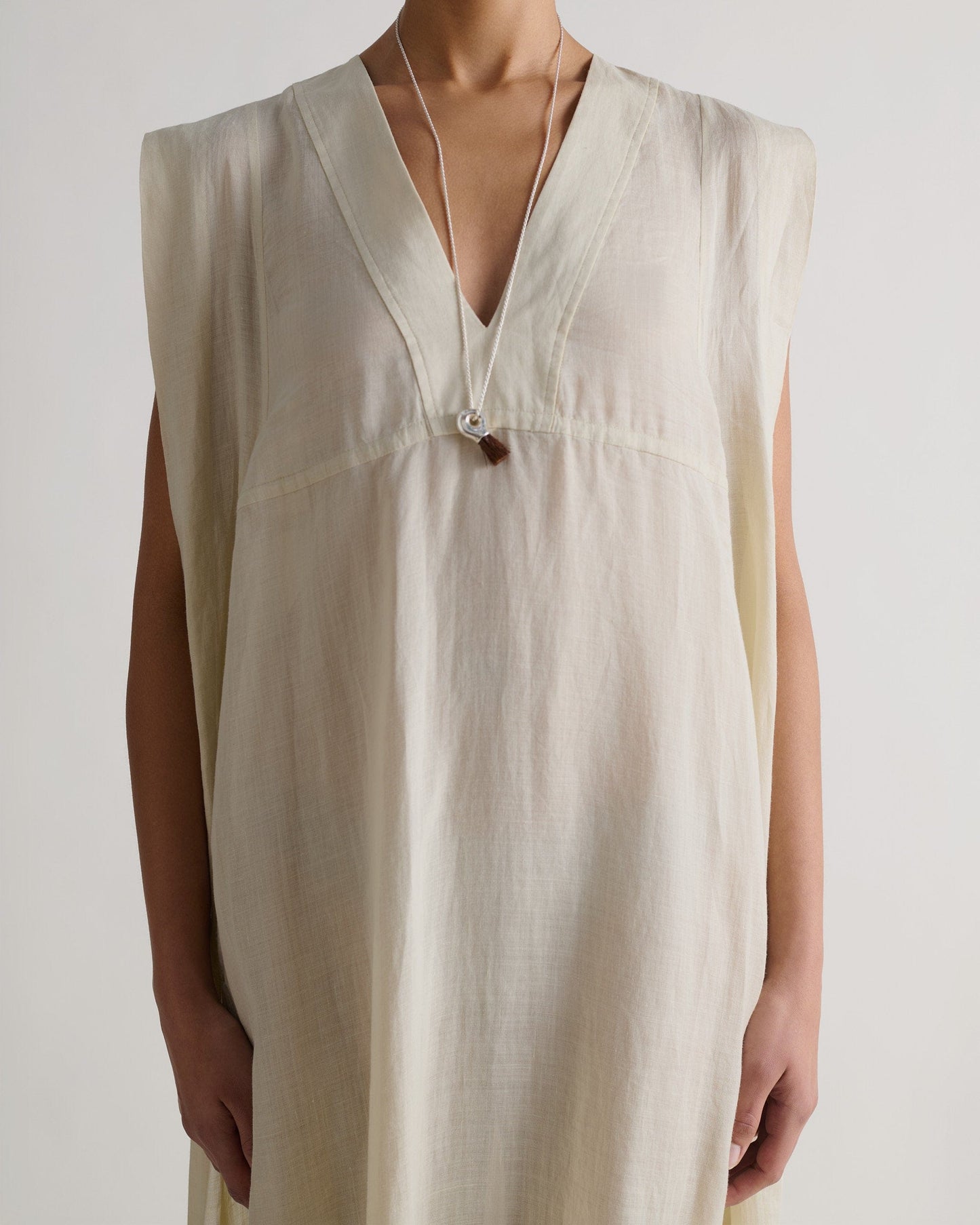 Women's Ramie Gauze Aegean Dress - Shell