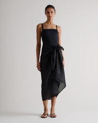Women's Ramie Pareo Wrap - Black