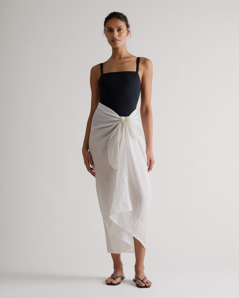 Women's Ramie Pareo Wrap - White