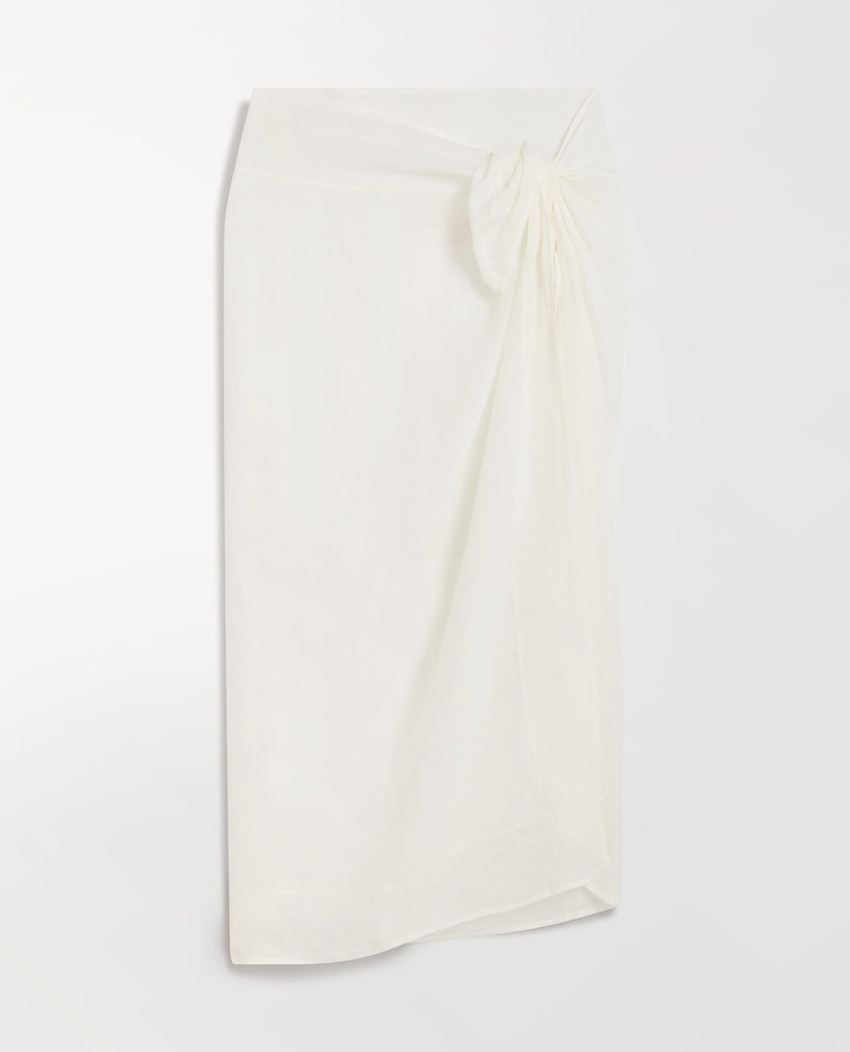 Women's Ramie Pareo Wrap - White