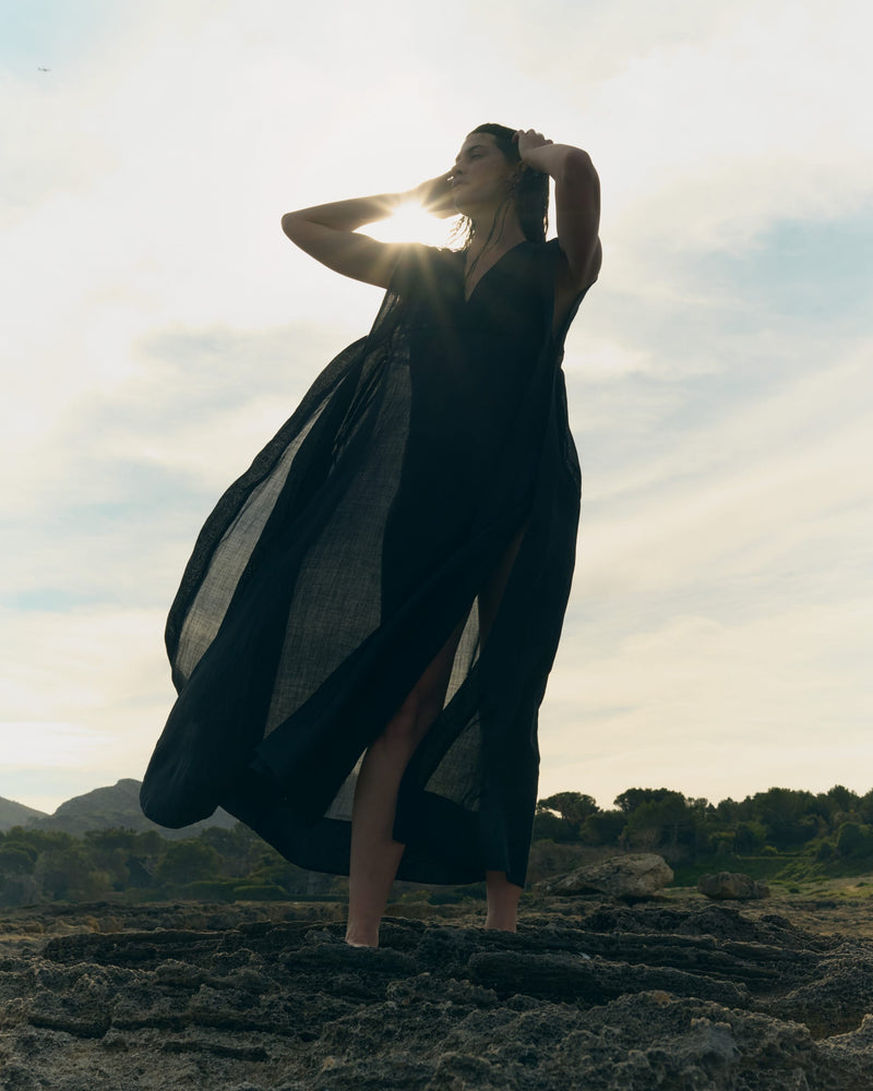 Women's Ramie Gauze Aegean Dress | Rise & Fall Women's Ramie Gauze Aegean Dress | Rise & Fall