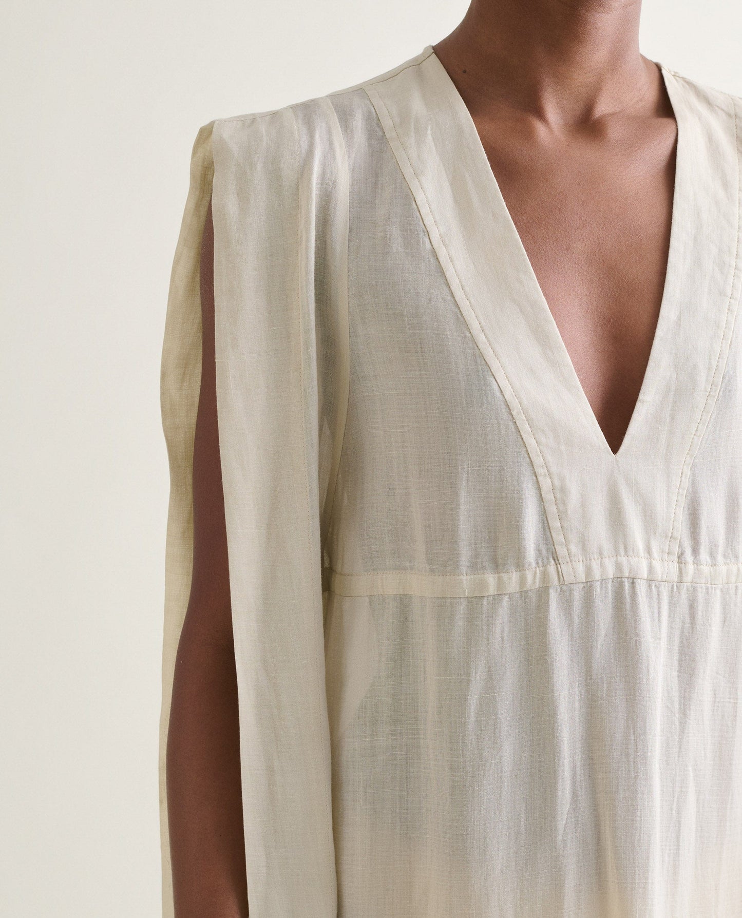 Women's Ramie Gauze Aegean Dress - Shell