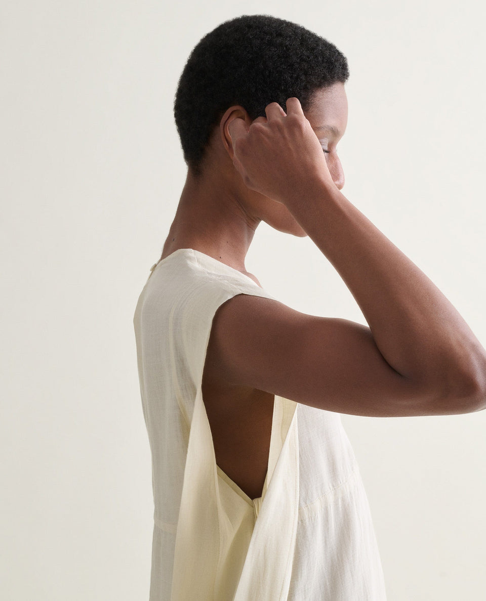 Women's Ramie Gauze Aegean Dress - Shell