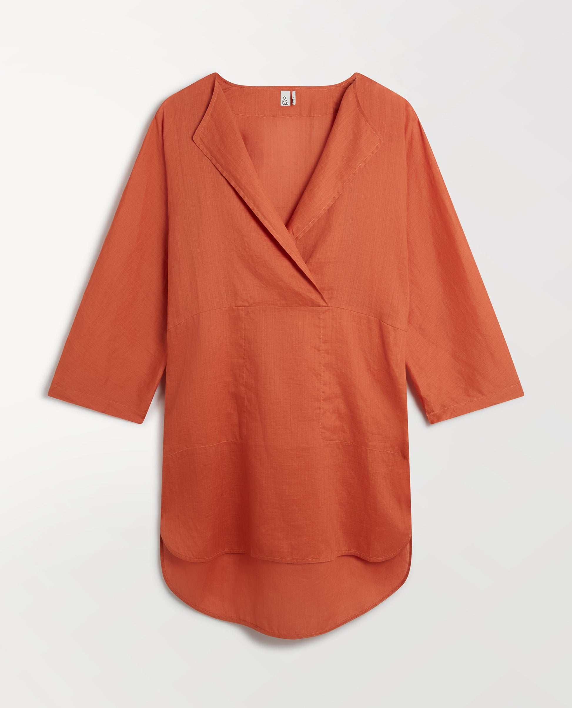 Women's Ramie Gauze Tunic Dress - Rust