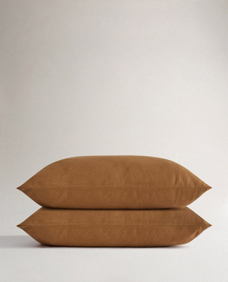 Relaxed & Refined Linen Pillowcase Set - Ochre