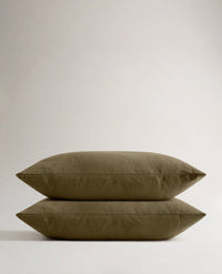 Relaxed & Refined Linen Pillowcase Set - Olive
