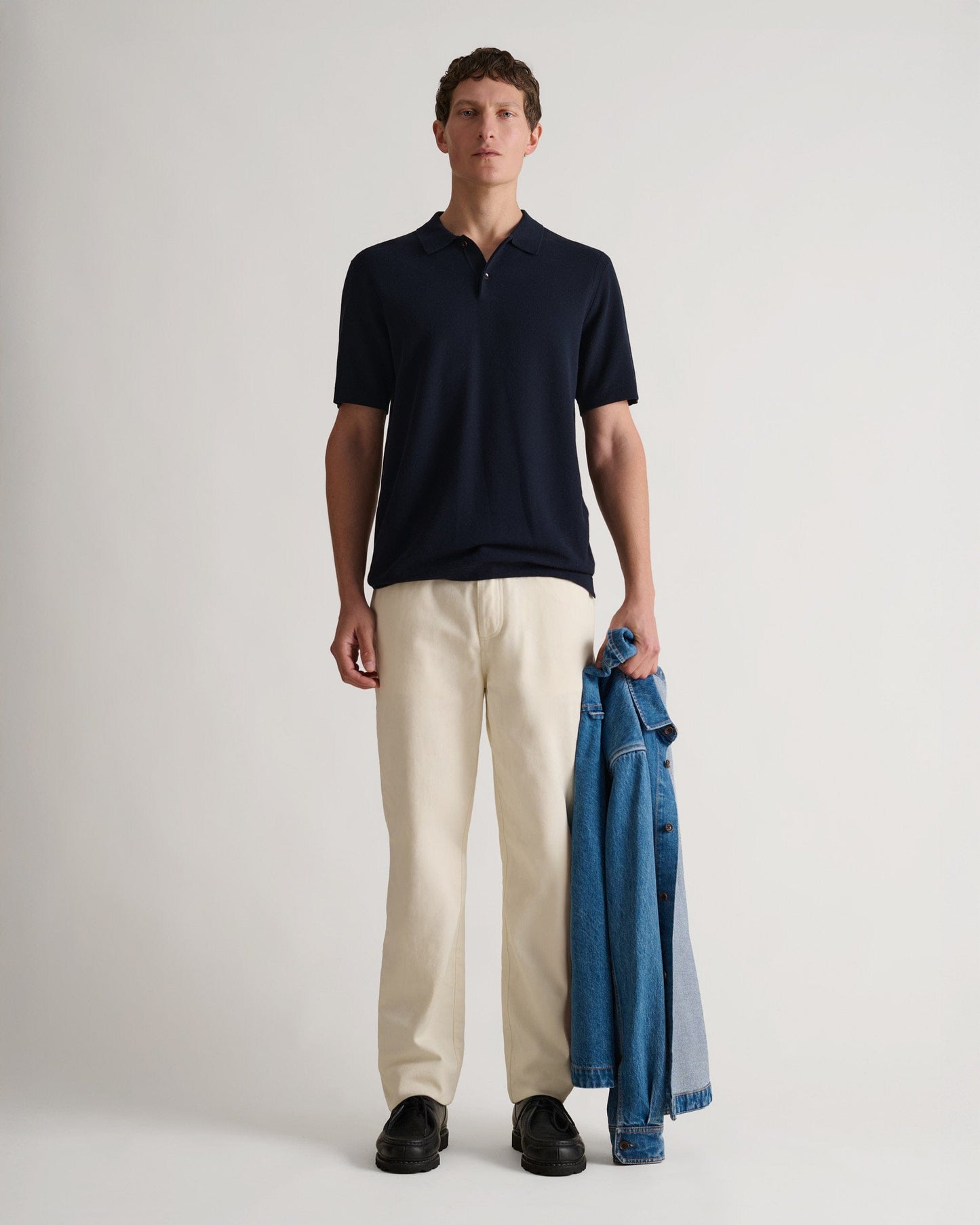 Men's Cotton Twist Pique Polo - Indigo