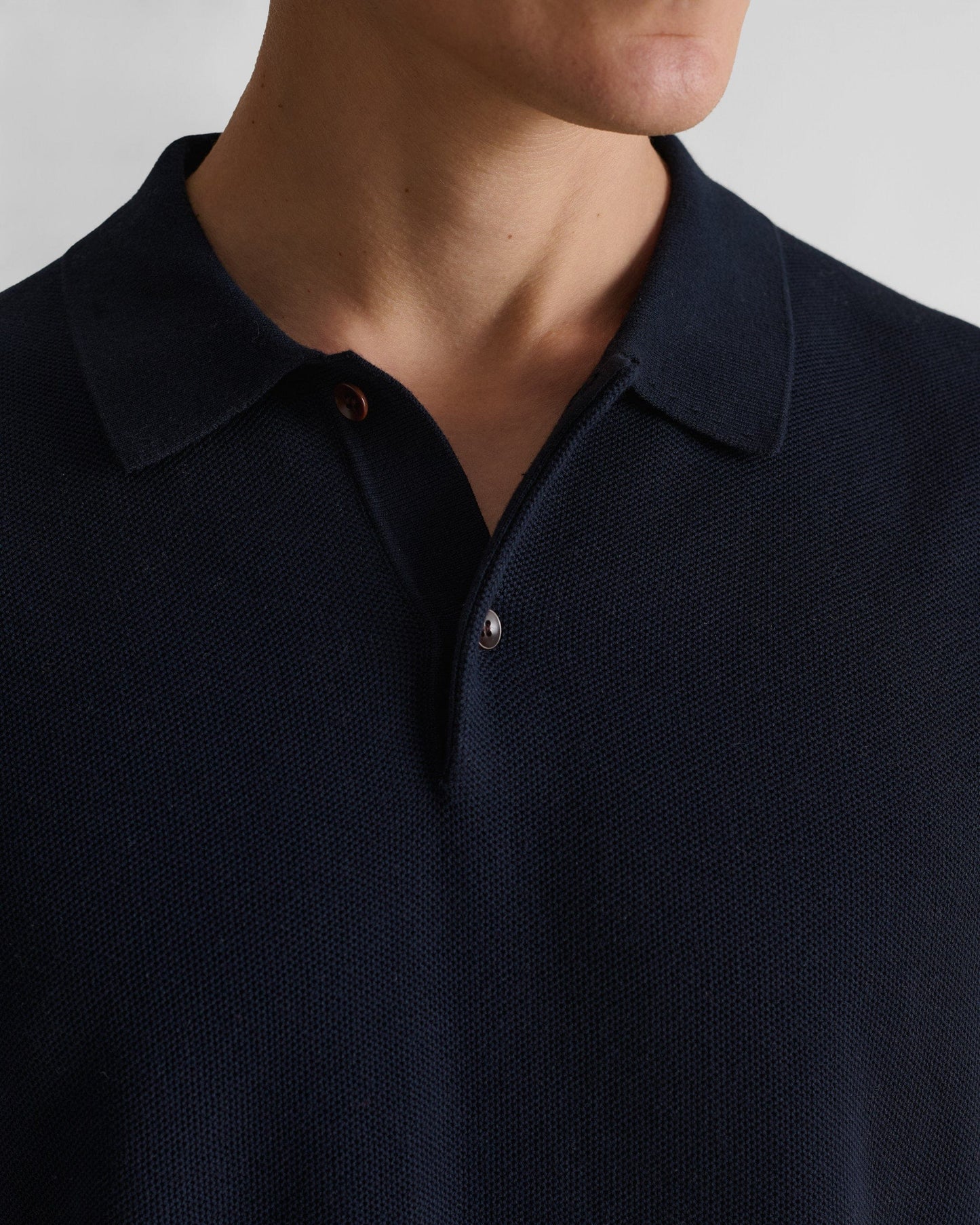 Men's Cotton Twist Pique Polo - Indigo
