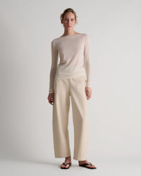 Women's Superfine Merino Straight Neck Jumper - Buttermilk